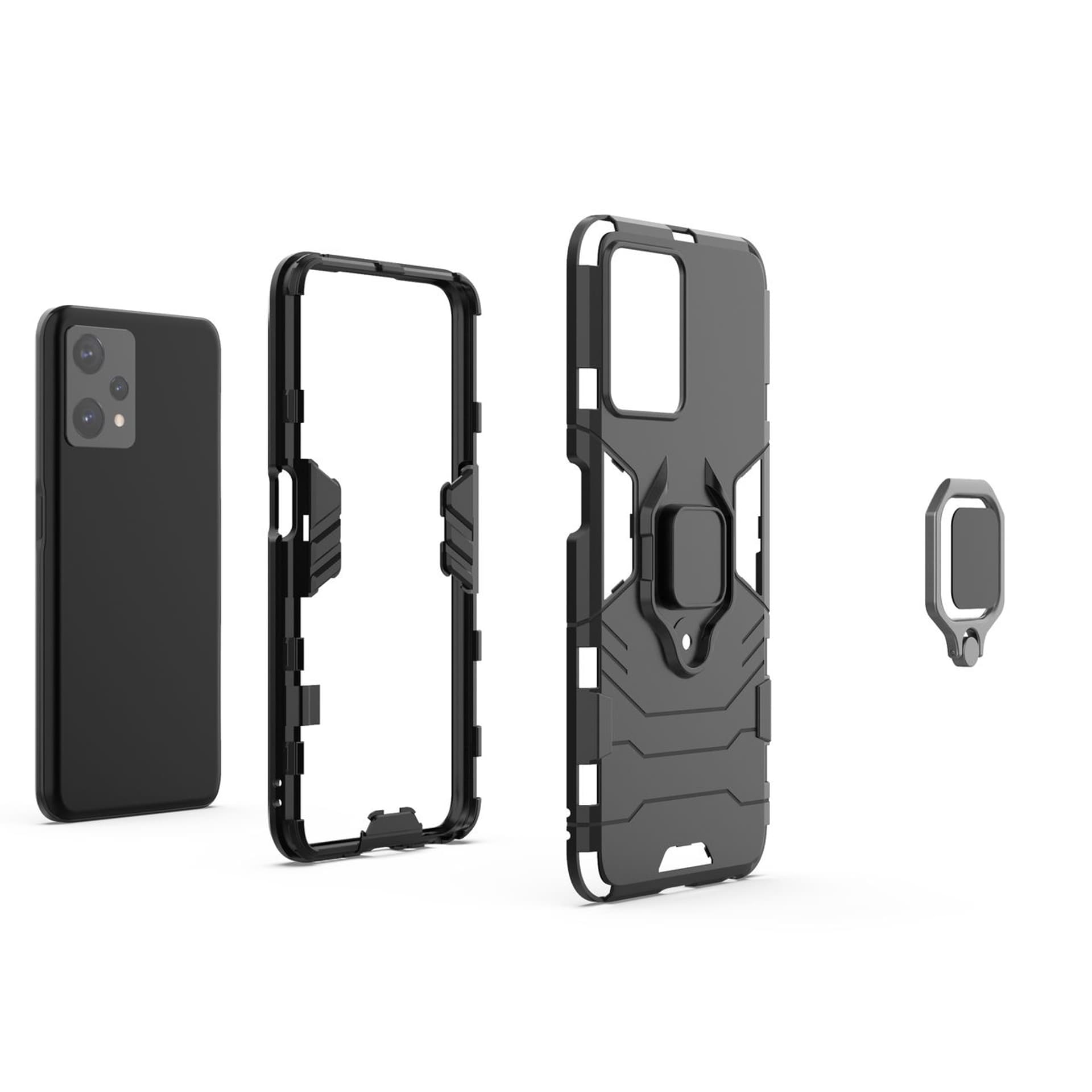 

Ring Armor pancerne hybrydowe etui pokrowiec + magnetyczny uchwyt Realme 9 Pro czarny