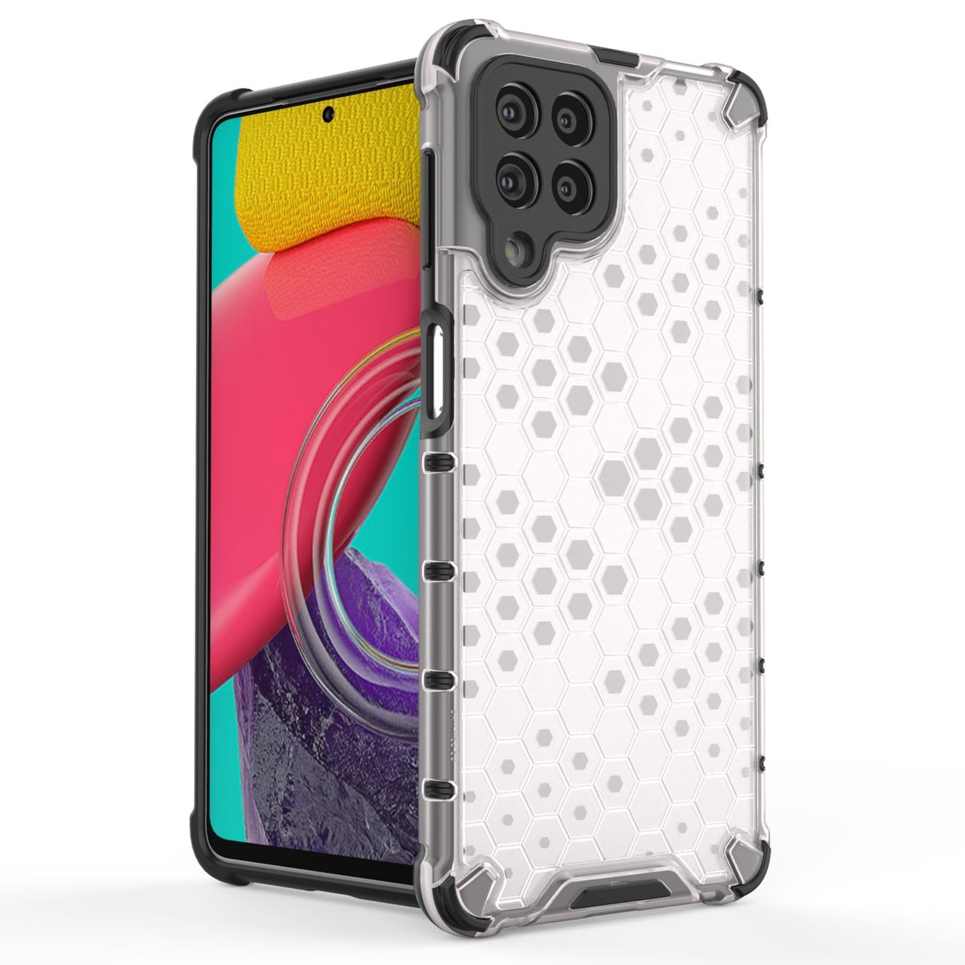 

Honeycomb etui pancerny pokrowiec z żelową ramką Samsung Galaxy M53 5G przezroczysty