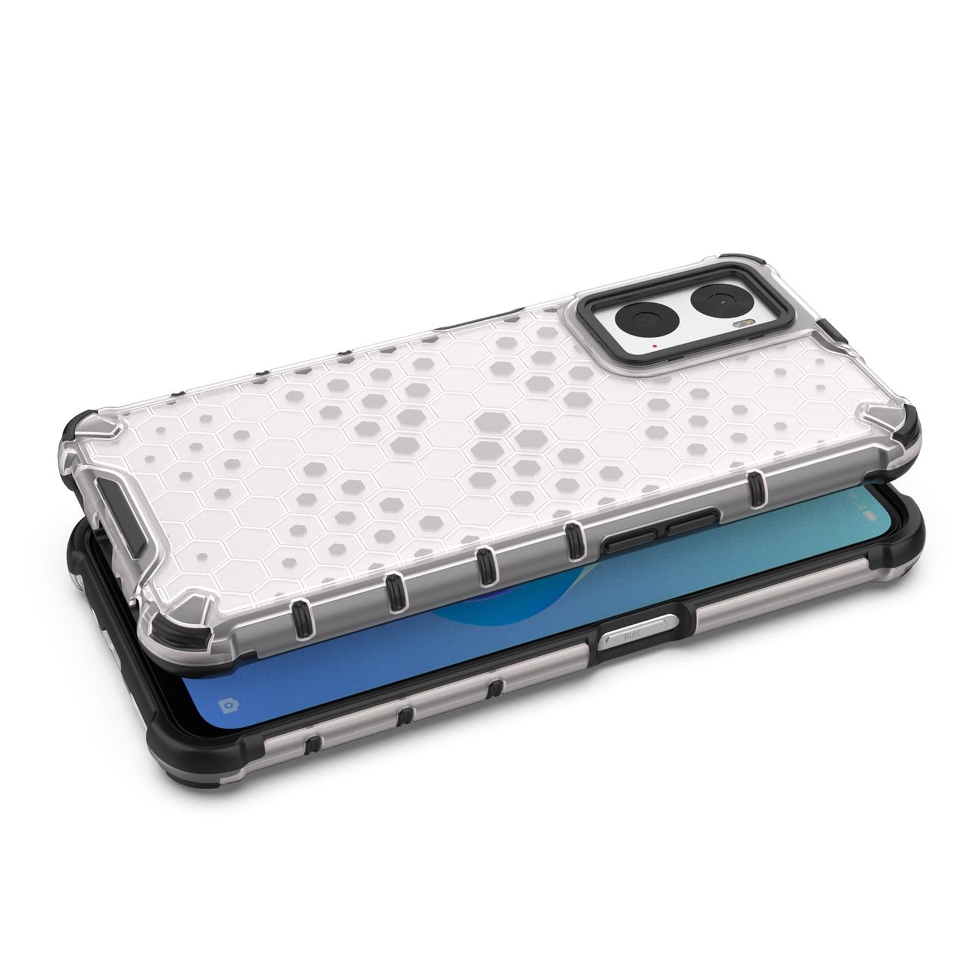 

Honeycomb etui pancerny pokrowiec z żelową ramką Oppo A76 / Oppo A36 / Realme 9i przezroczysty