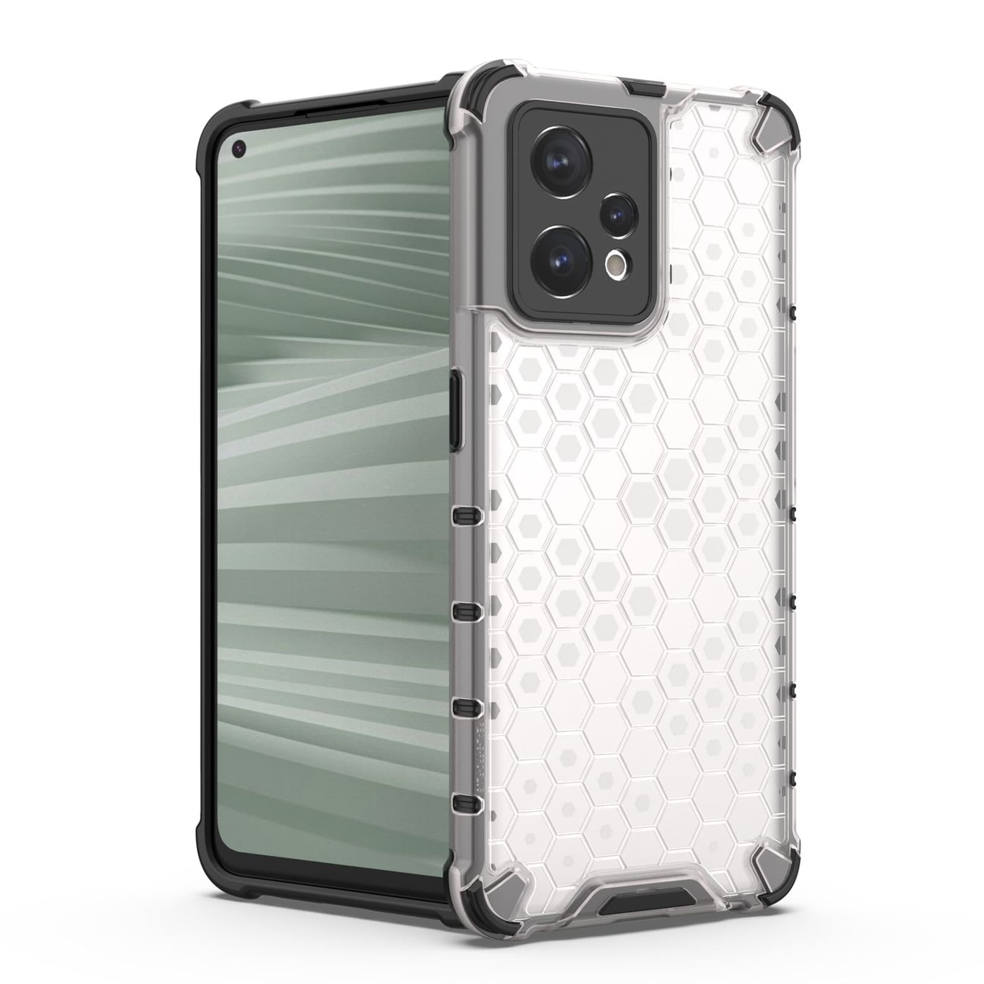 

Honeycomb etui pancerny pokrowiec z żelową ramką Realme 9 Pro + (9 Pro Plus) przezroczysty, 9 pro plus) przezroczyst