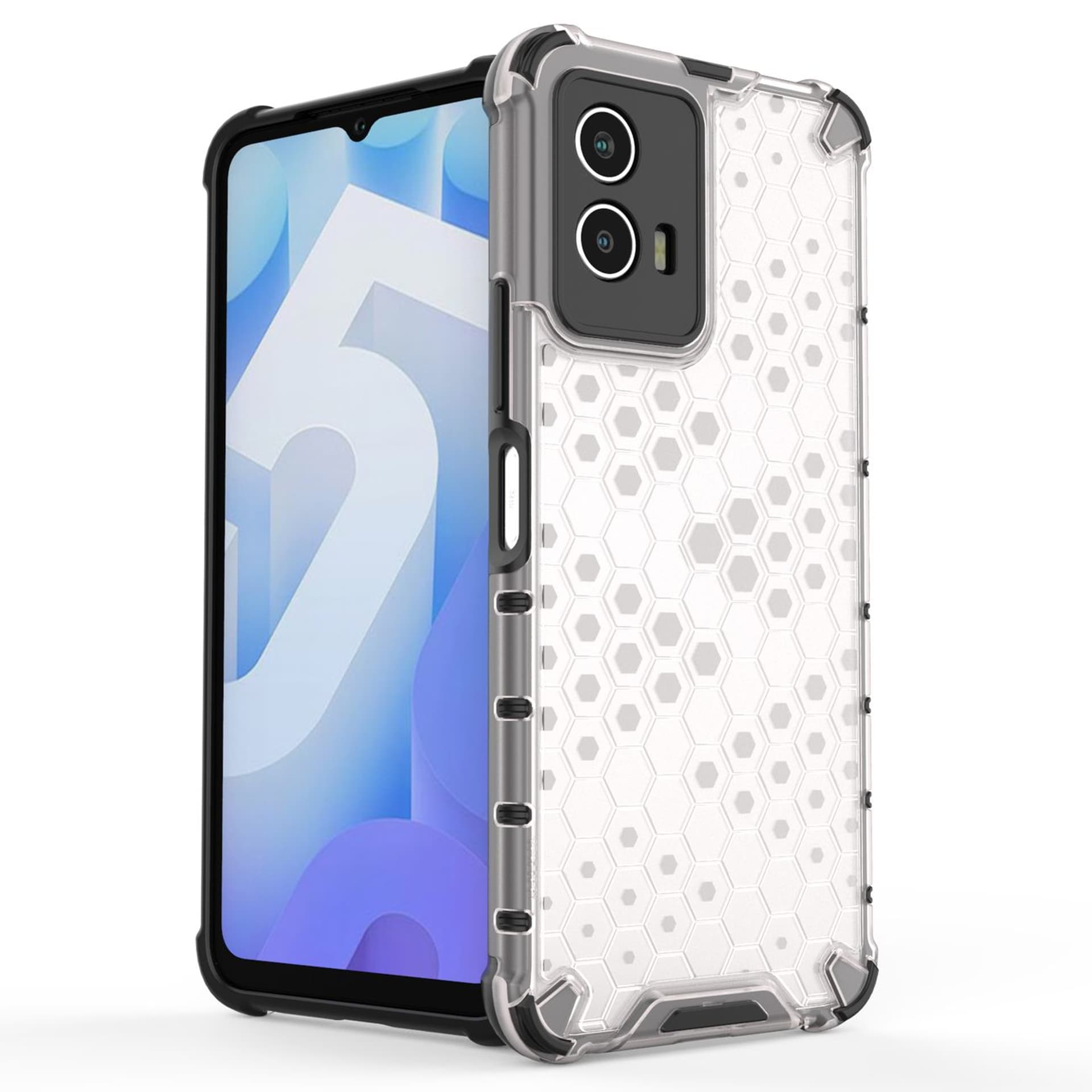 

Honeycomb etui pancerny pokrowiec z żelową ramką Vivo Y55 / Y75 / Y33s / iQOO Z6 / iQOO U5 czarny
