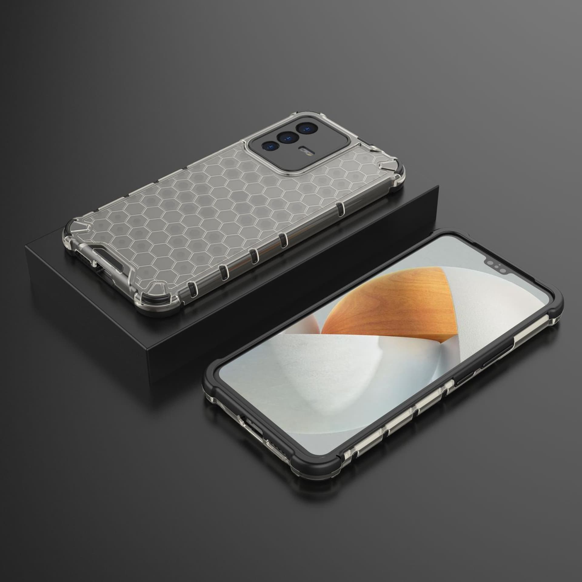 

Honeycomb etui pancerny pokrowiec z żelową ramką Vivo V23 5G czarny