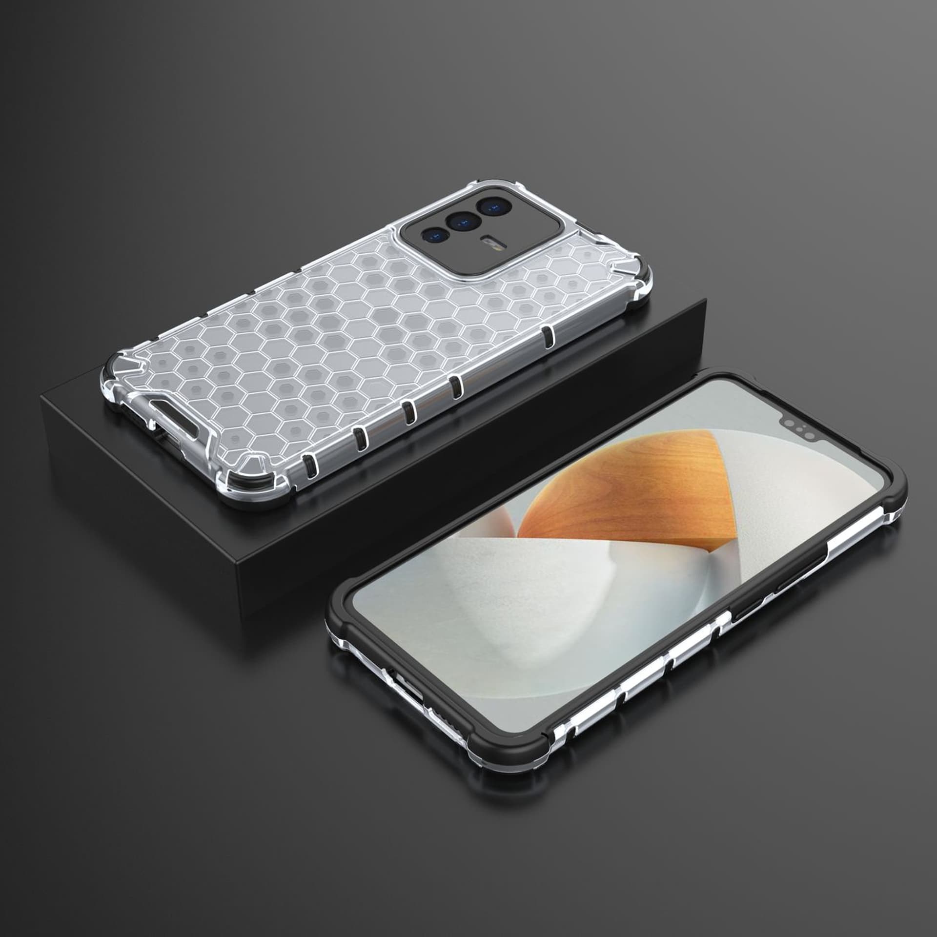 

Honeycomb etui pancerny pokrowiec z żelową ramką Vivo V23 5G przezroczysty