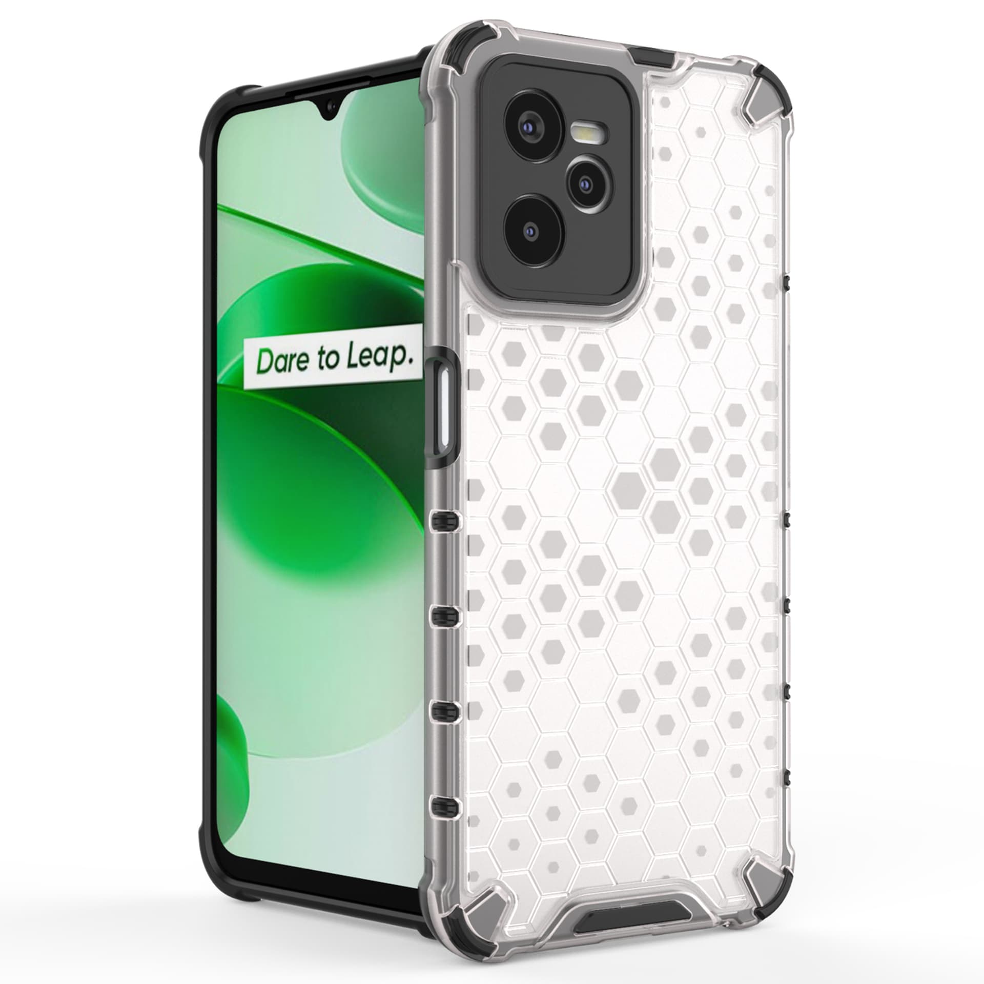 

Honeycomb etui pancerny pokrowiec z żelową ramką Realme C35 czarny