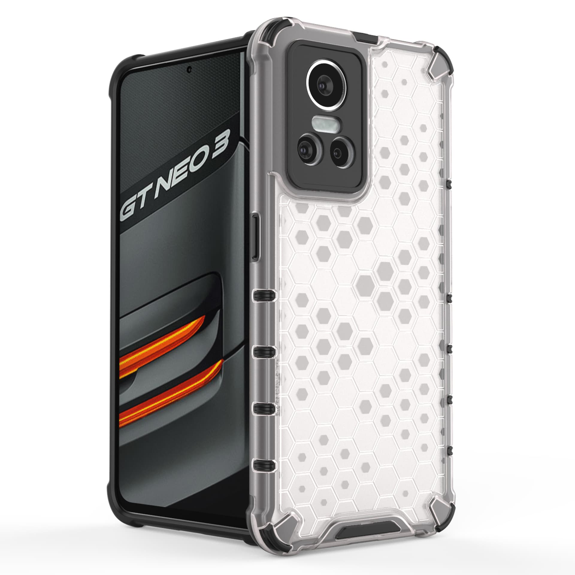 

Honeycomb etui pancerny pokrowiec z żelową ramką Realme GT Neo 3 czarny