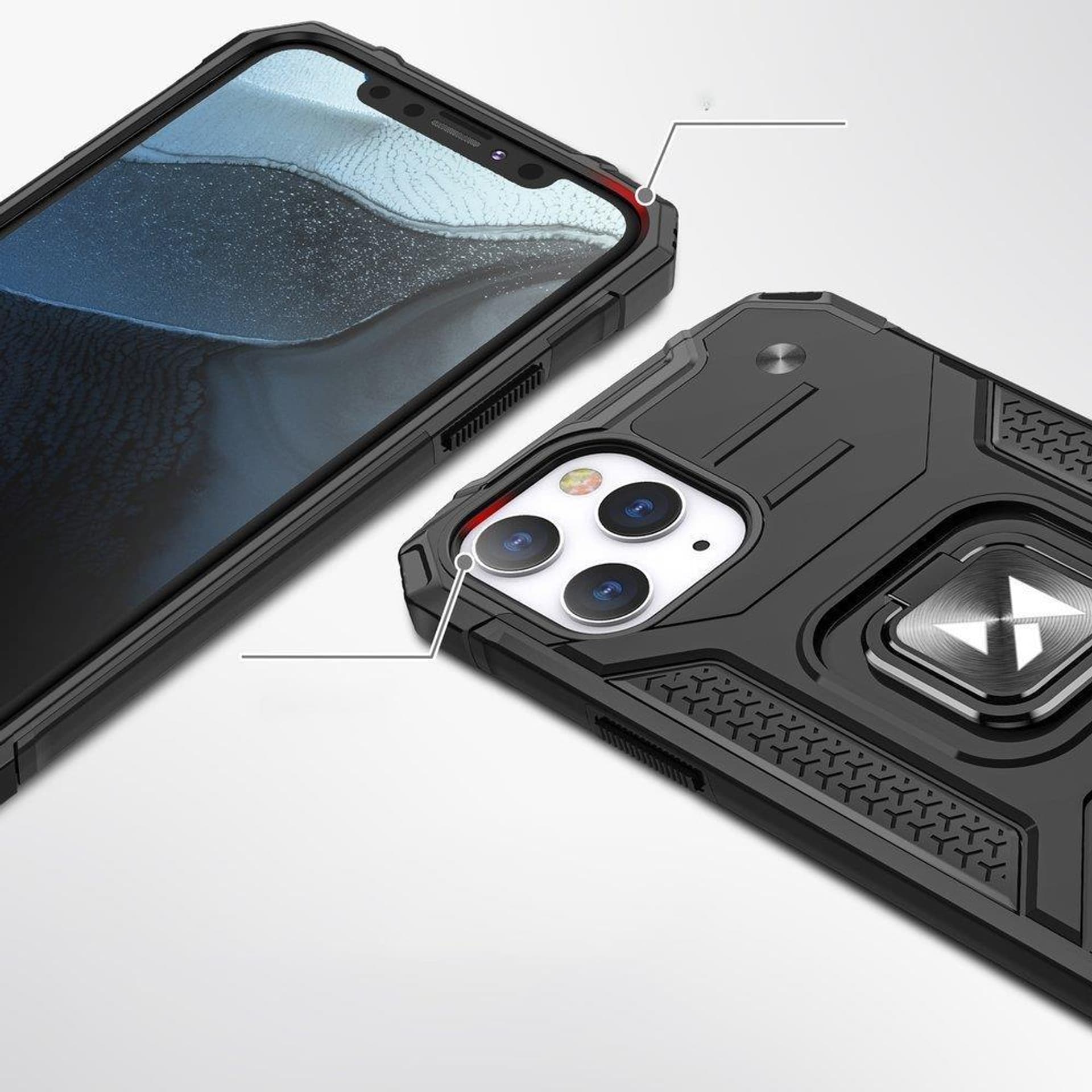 

Wozinsky Ring Armor etui iPhone 14 Pro pancerny pokrowiec uchwyt magnetyczny ring niebieskie