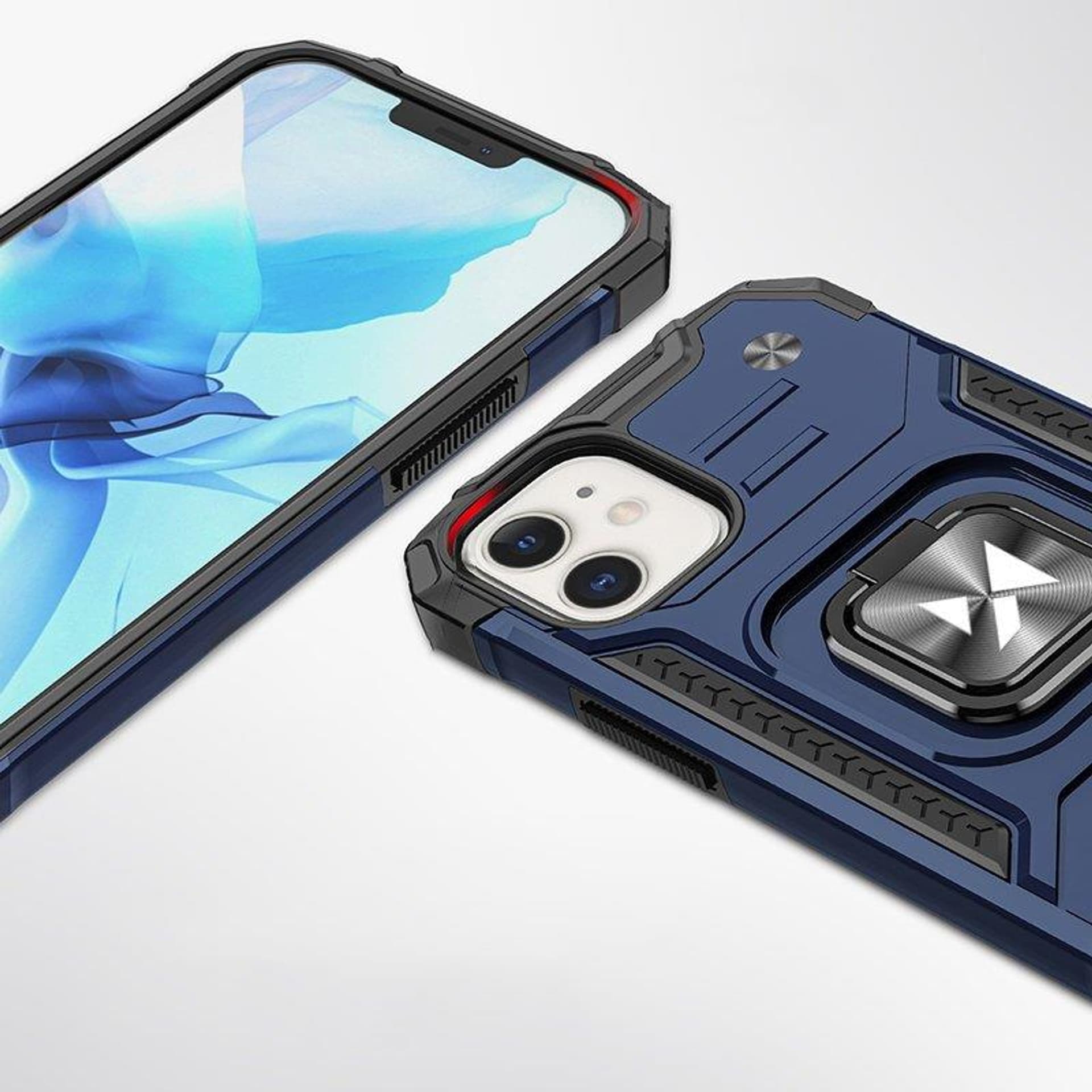 

Wozinsky Ring Armor etui iPhone 14 pancerny pokrowiec uchwyt magnetyczny ring niebieskie