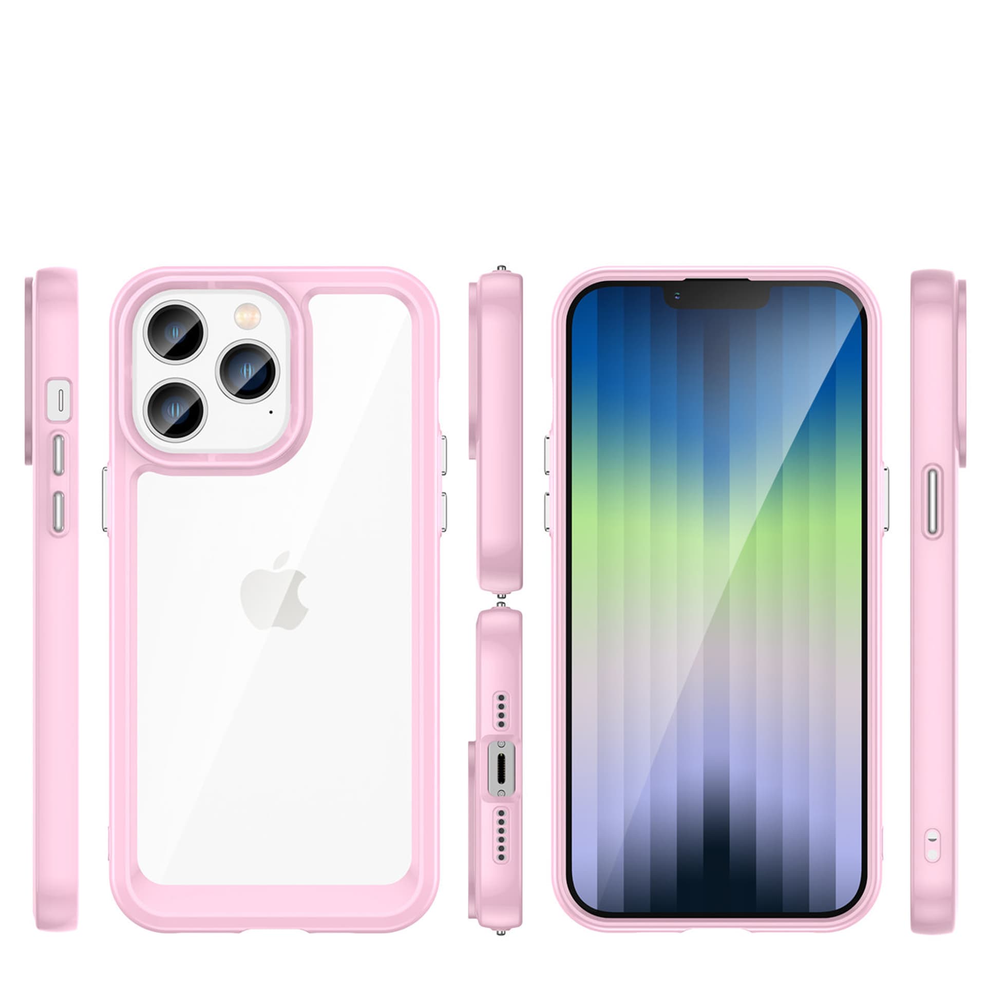 

Outer Space Case etui iPhone 14 Pro Max sztywny pokrowiec z żelową ramką różowy