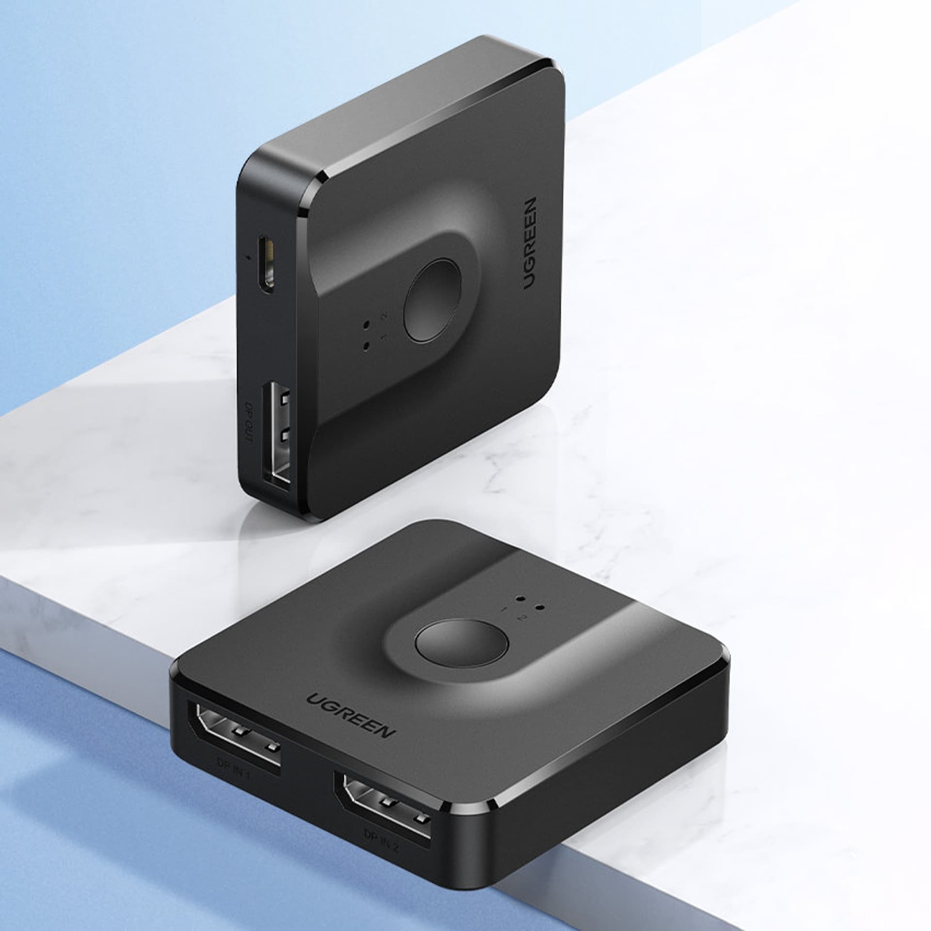 

Ugreen CM430 rozdzielacz sygnału 2x DisplayPort (wejście) do 1x DisplayPort (wyjście) przełącznik 4K/1080p czarny (60622)