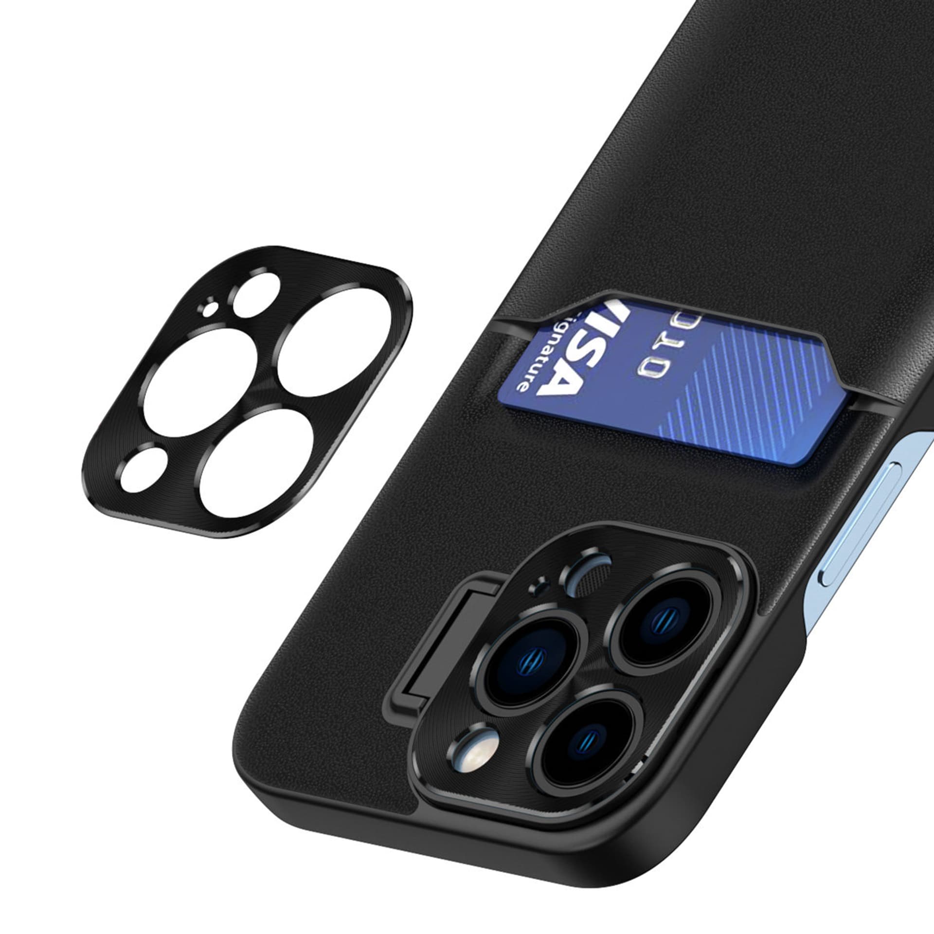 

Leather Stand Case etui Samsung Galaxy S23 Ultra pokrowiec portfel na kartę z podstawką czarne