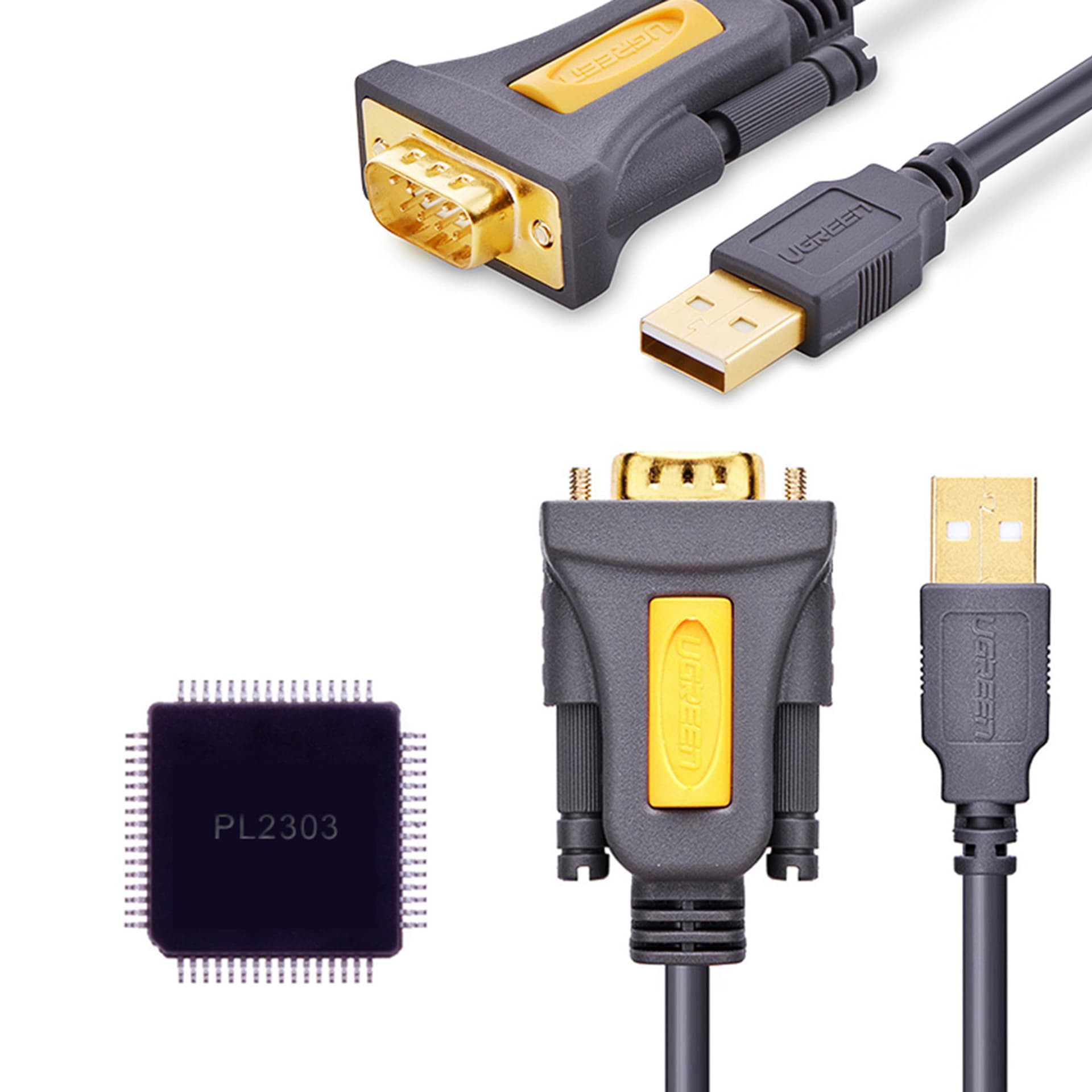 

Ugreen kabel adapter USB-A - DB9 RS-232 1.5m szary (CR104)