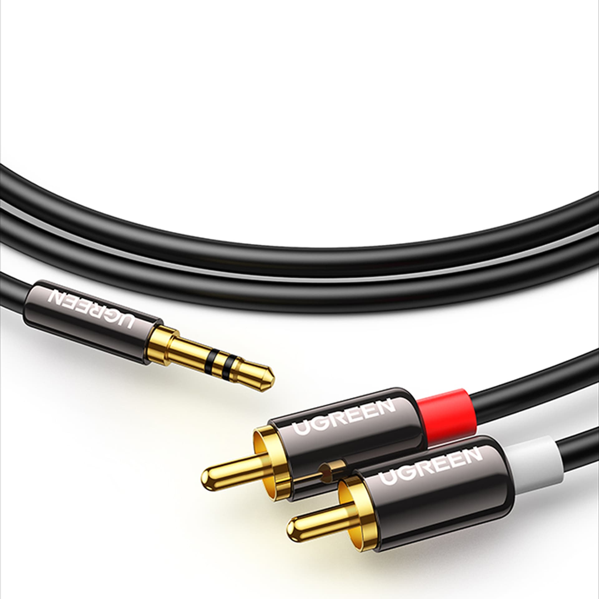 

Ugreen kabel przewód audio 3,5 mm mini jack - 2RCA 5m czarny (AV116)