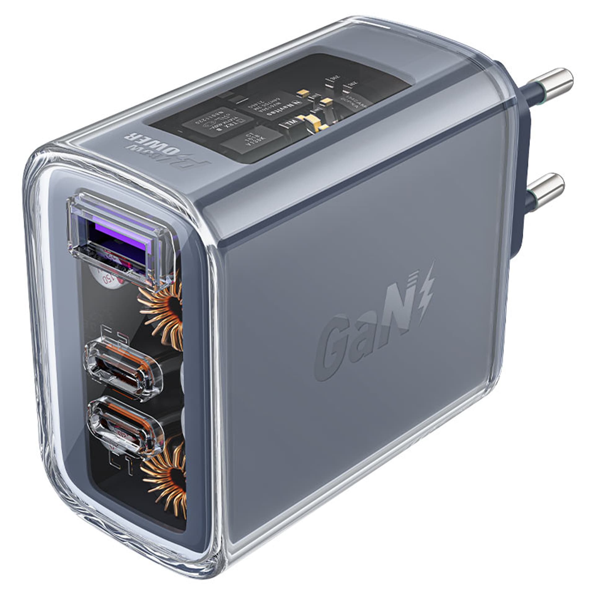 

Acefast ładowarka GaN 65W 3 porty (1xUSB, 2xUSB C) zielona (A45)