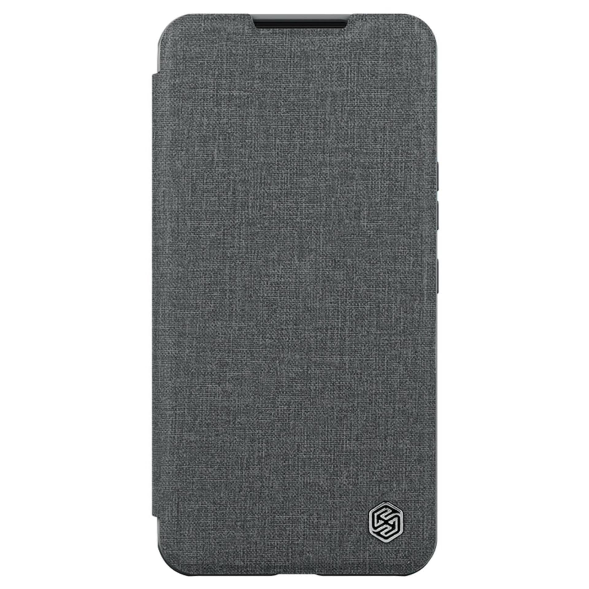 

Nillkin Qin Cloth Pro Case etui Samsung Galaxy S23 pokrowiec z klapką osłona na aparat szare