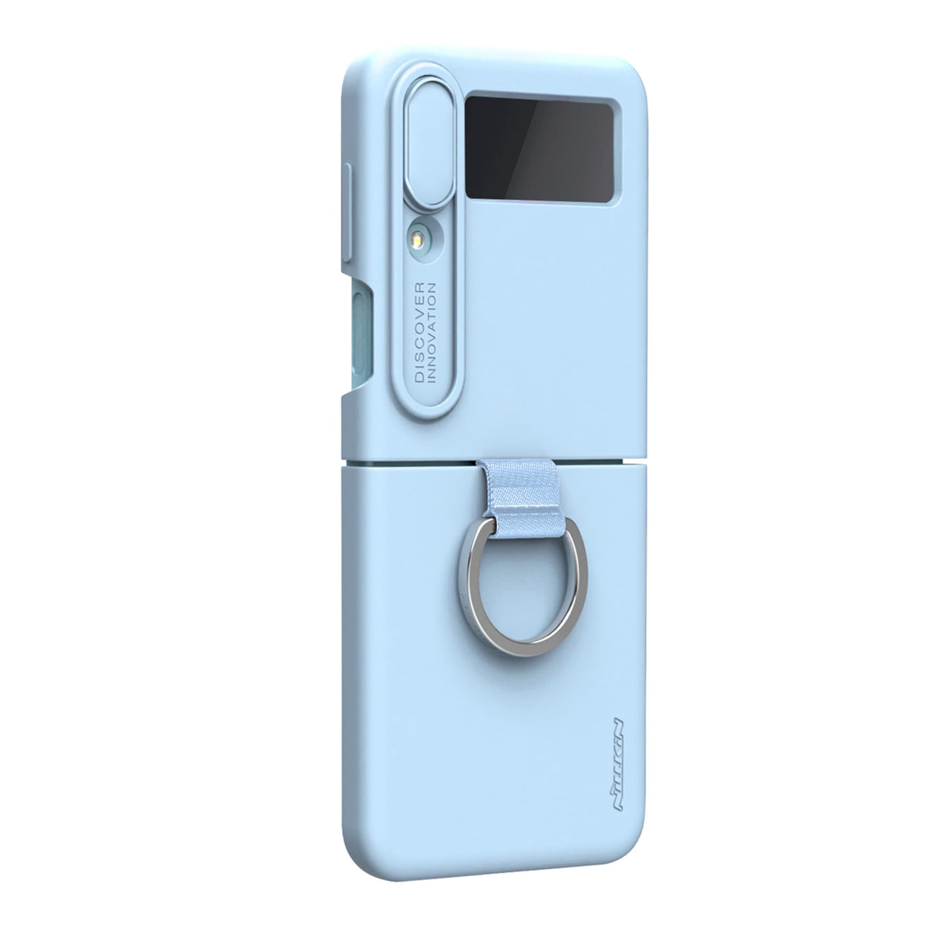 

Nillkin CamShield Silky Silicone Case etui Samsung Galaxy Z Flip 4 silikonowy pokrowiec z osłoną na aparat niebieskie
