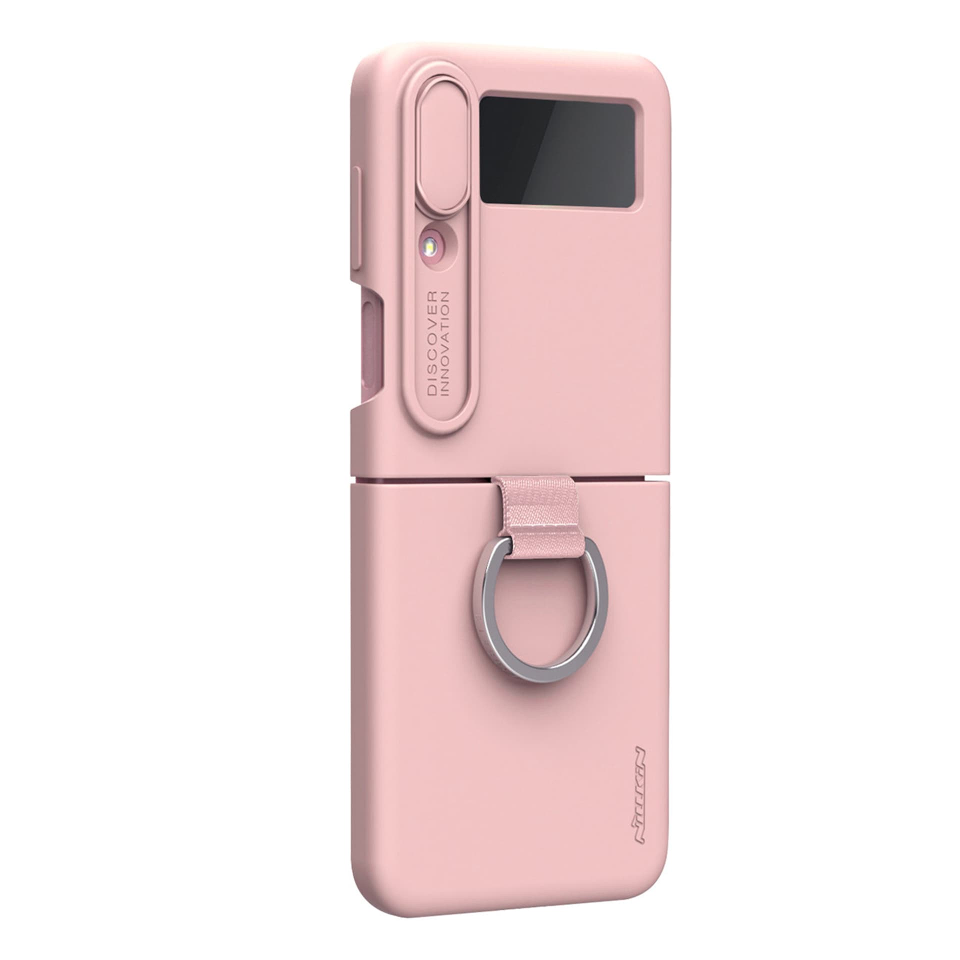 

Nillkin CamShield Silky Silicone Case etui Samsung Galaxy Z Flip 4 silikonowy pokrowiec z osłoną na aparat brzoskwiniowe