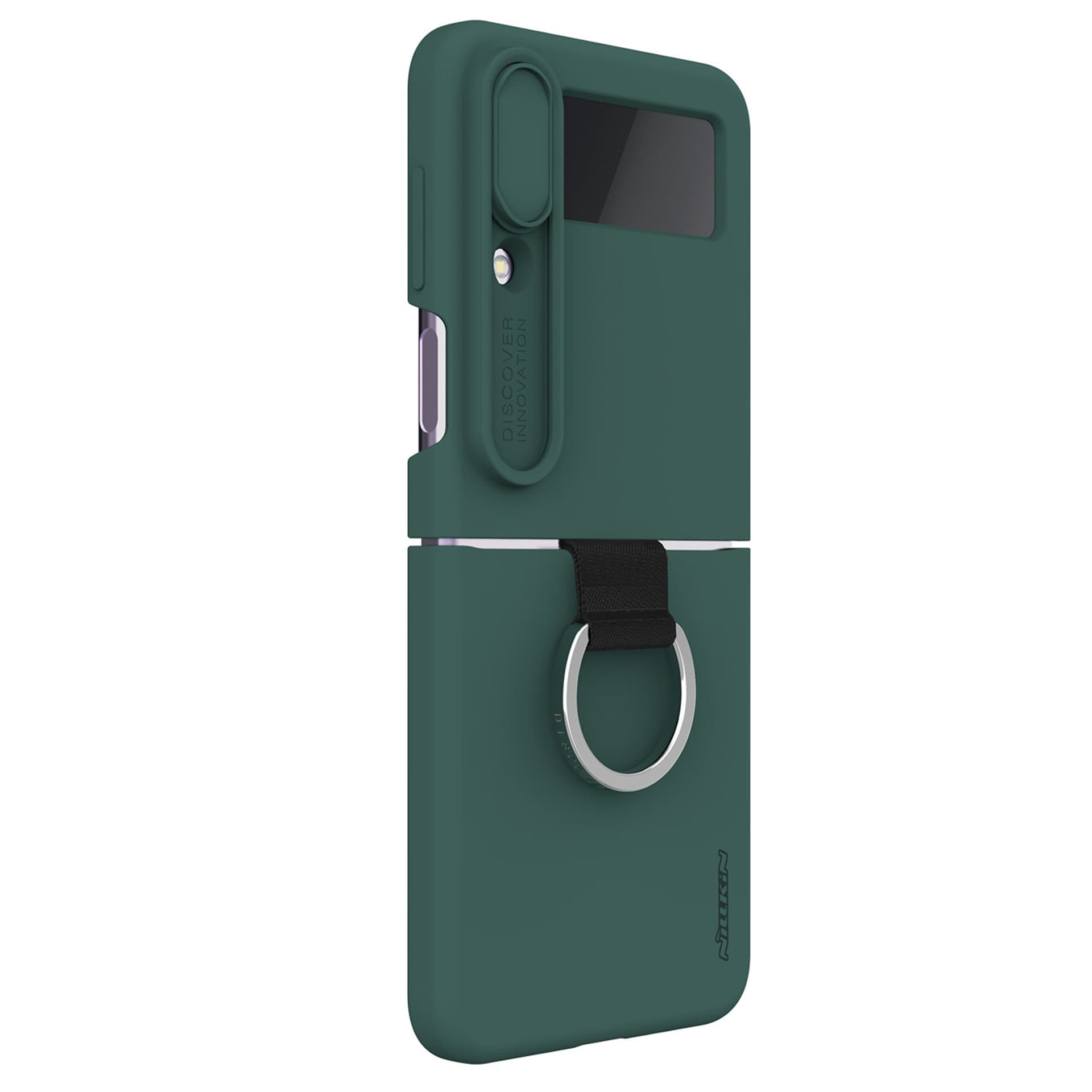 

Nillkin CamShield Silky Silicone Case etui Samsung Galaxy Z Flip 4 silikonowy pokrowiec z osłoną na aparat zielone