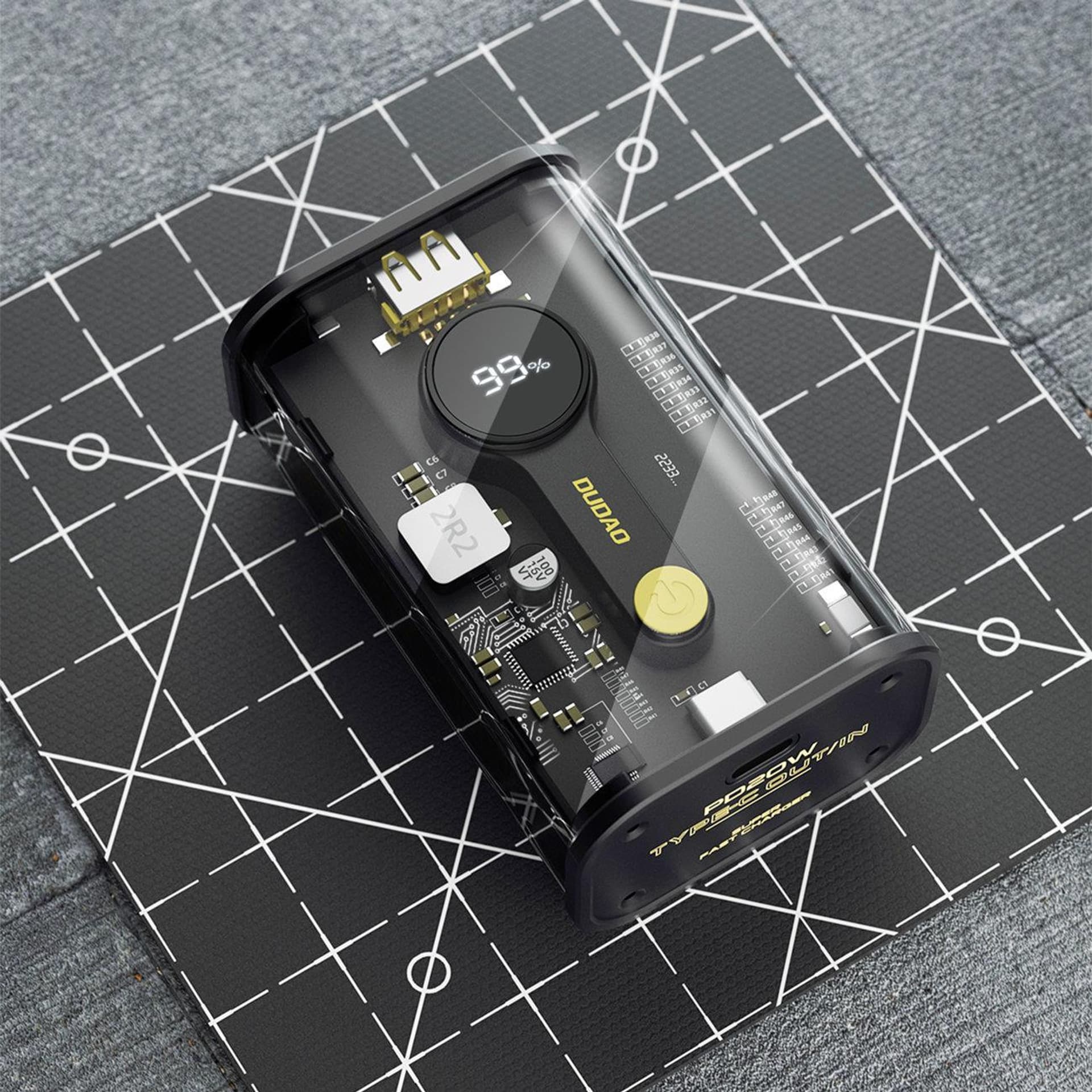

Dudao powerbank 10000mAh USB-C / USB-A 22.5W PD czarny (K16)