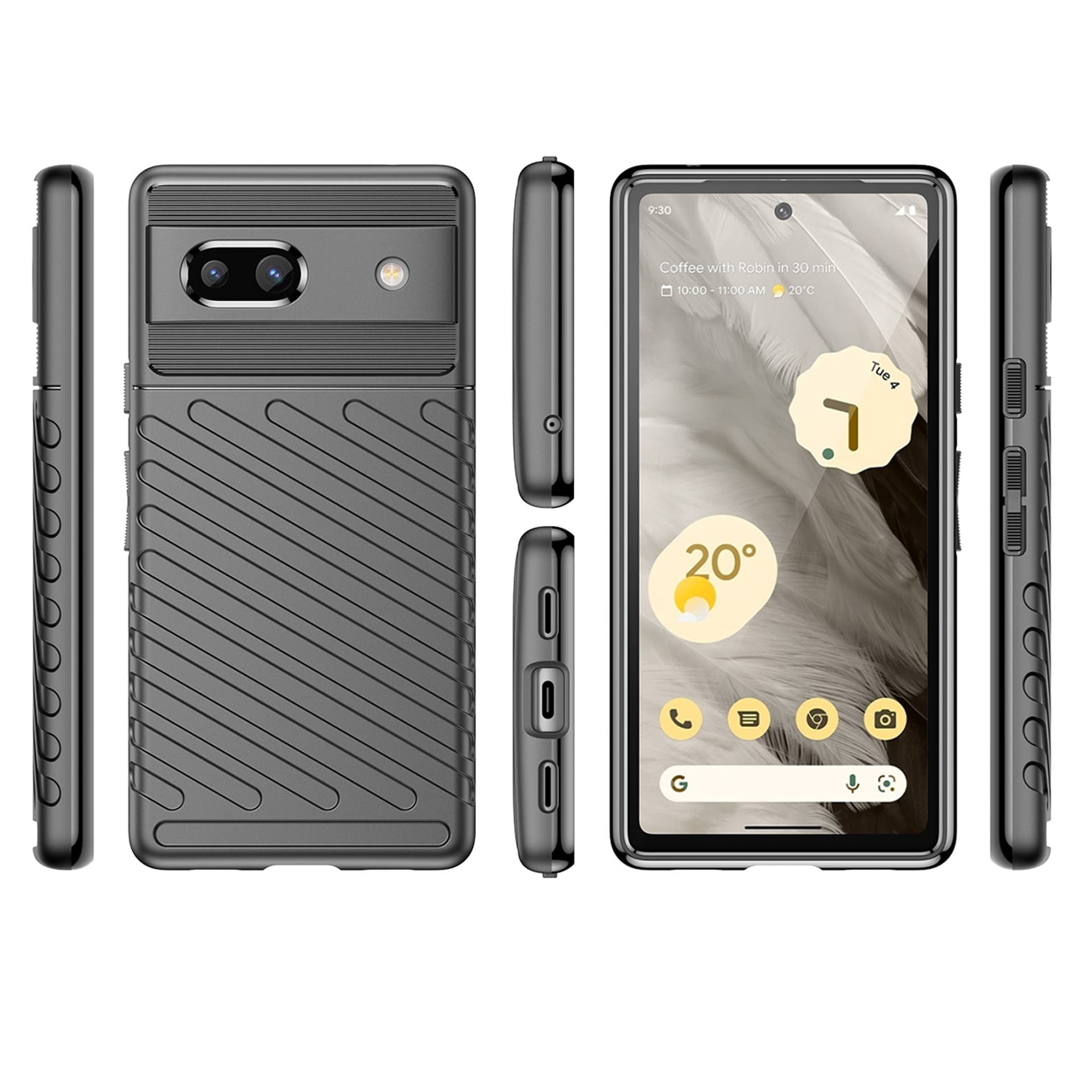 

Thunder Case etui Google Pixel 7a silikonowy pancerny pokrowiec czarne