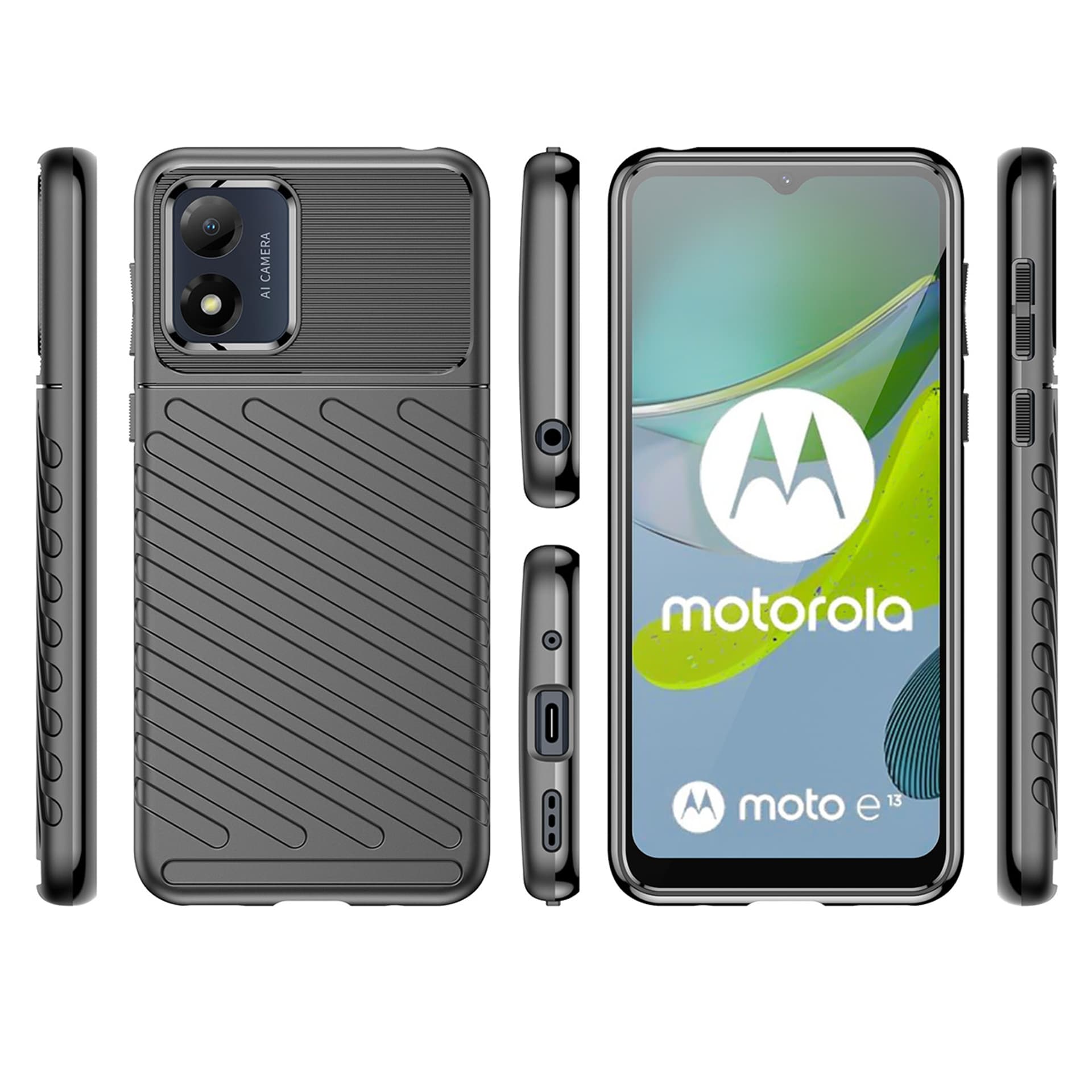 

Thunder Case etui Motorola Moto E13 silikonowy pancerny pokrowiec czarne