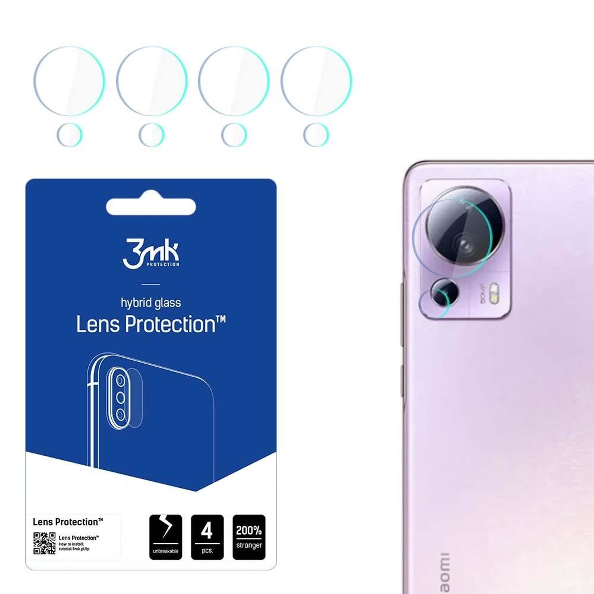 

Szkło Hybrydowe na Aparat / Obiektyw XIAOMI 13 LITE 3mk Flexible Glass Lens