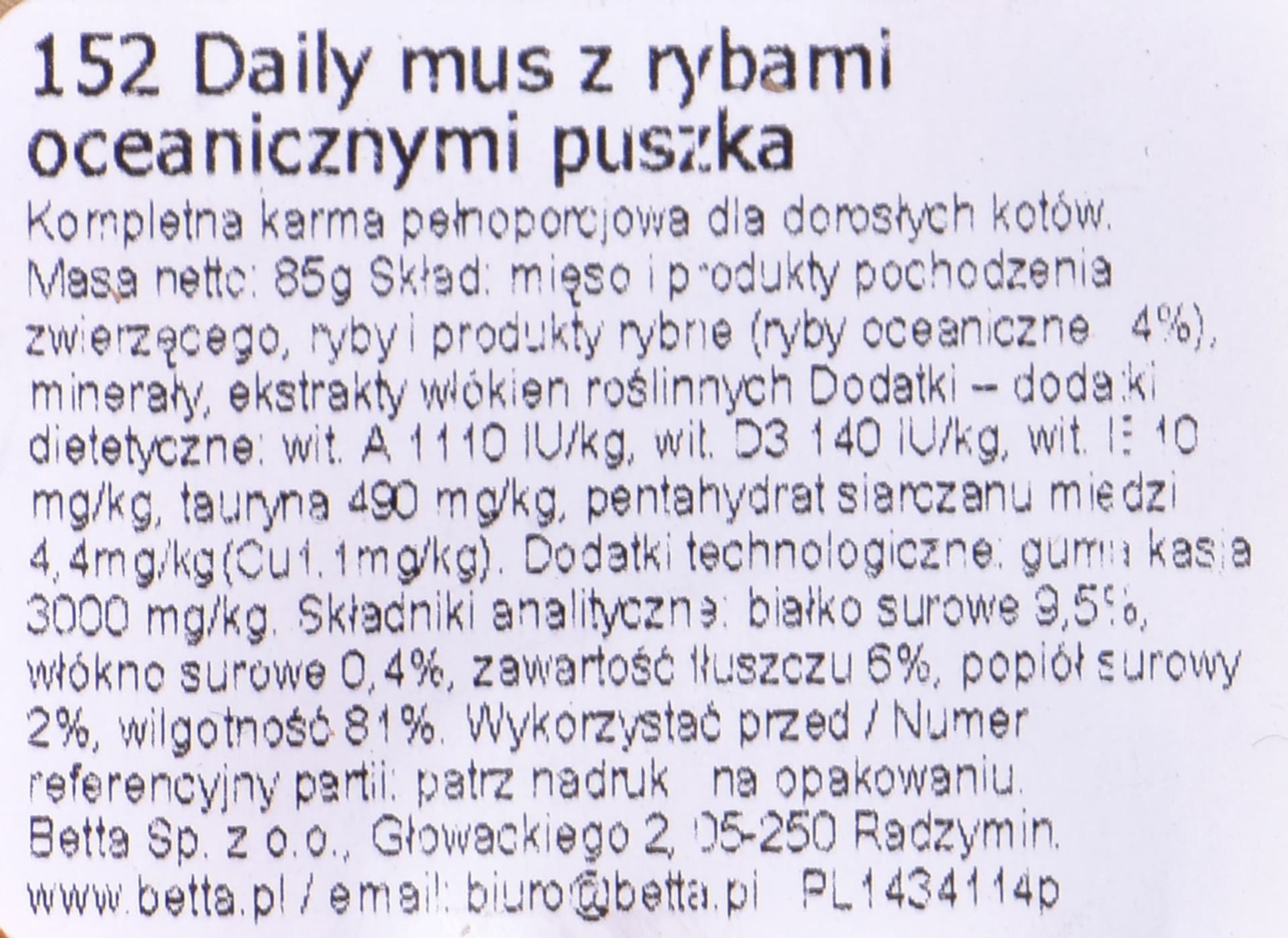 

ALMO NATURE Daily Menu Mus z rybą oceaniczną 85g