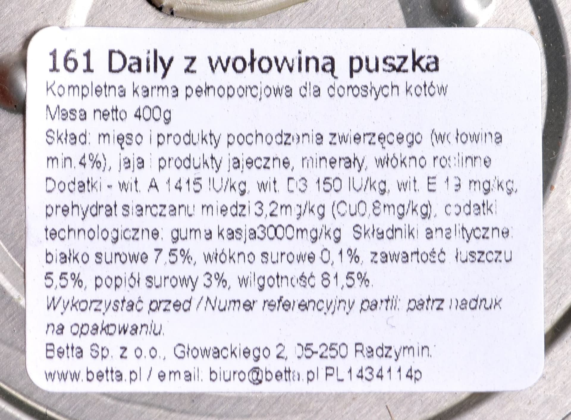 

ALMO NATURE Daily Menu Wołowina - puszka 400g