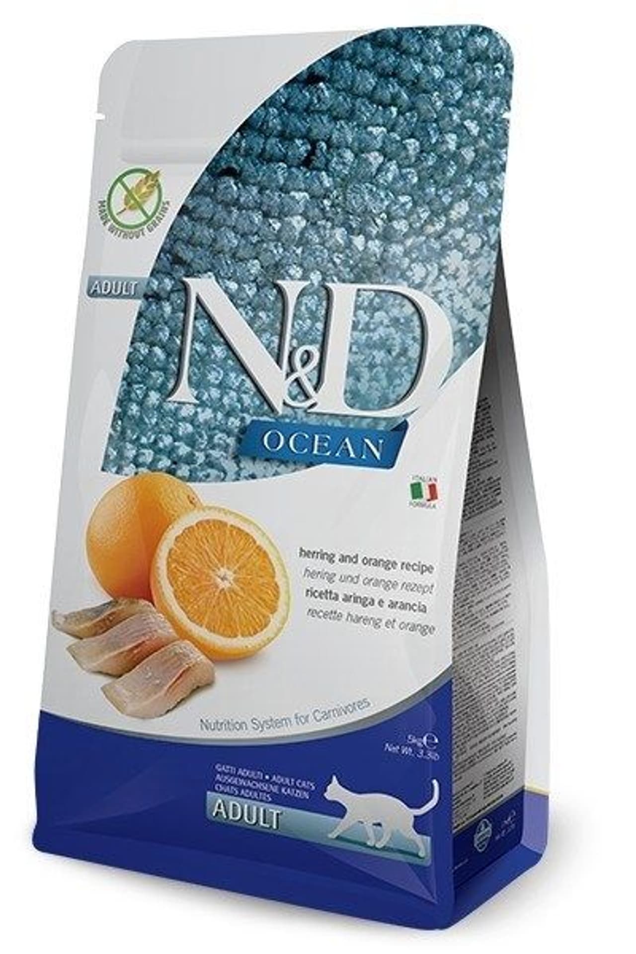 

FARMINA N&D OCEAN CAT HERRING AND ORANGE ADULT - sucha karma dla kota - 5kg