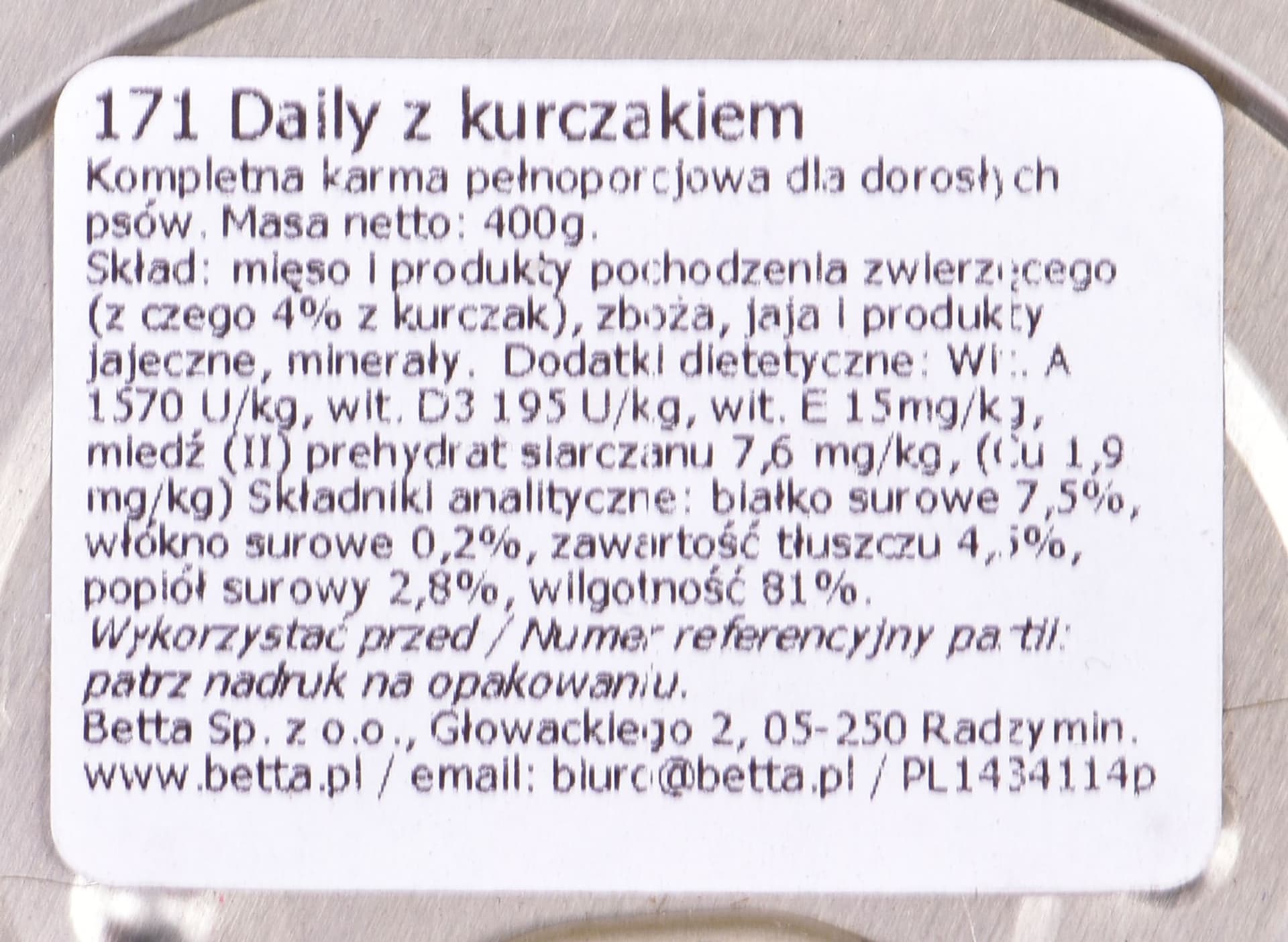 

ALMO NATURE Daily Menu Dog Kurczak - puszka 400g
