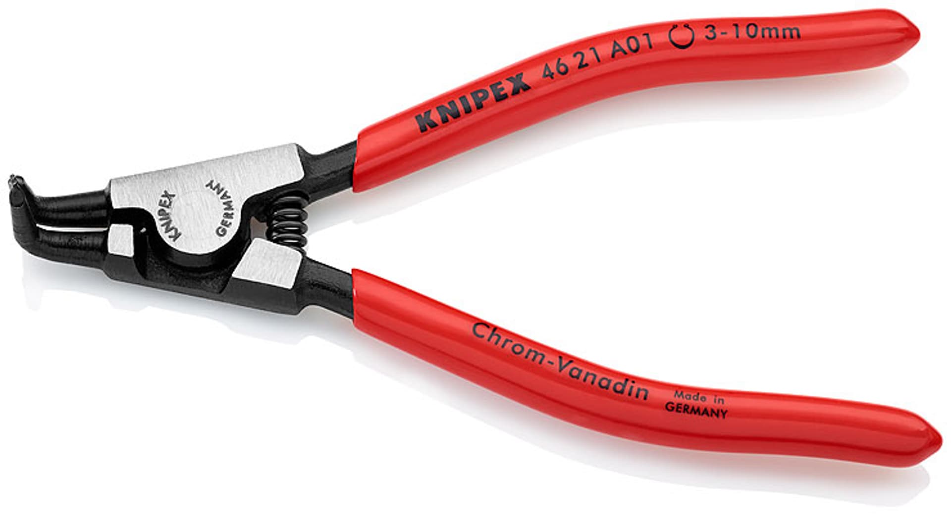 

Szczypce Segera do pierścieni osadczych zewn. 125 mm, wygięte 90°, 46 21 A01, KNIPEX