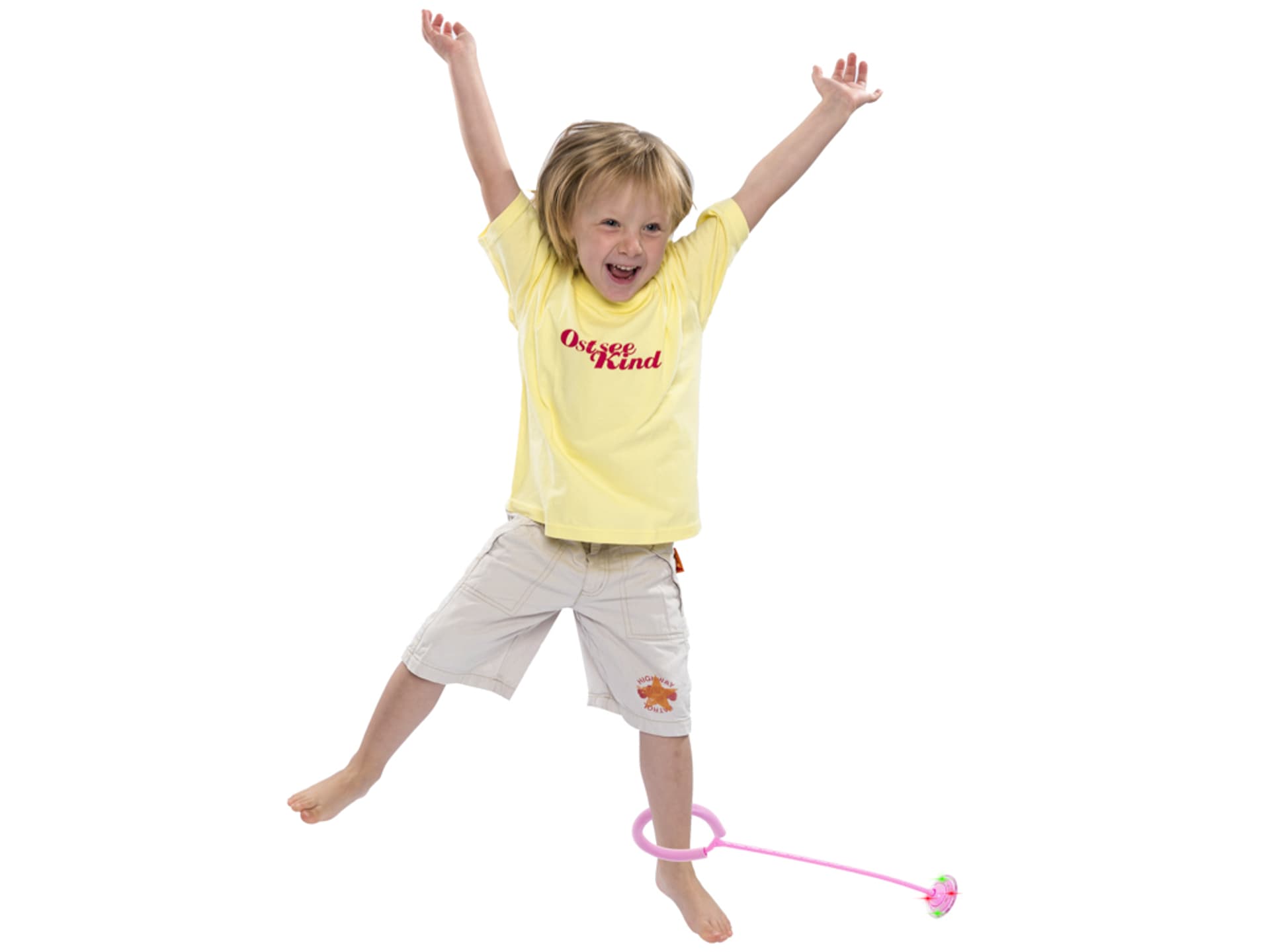 

Hula hop na nogę skakanka piłka świecąca LED różowa