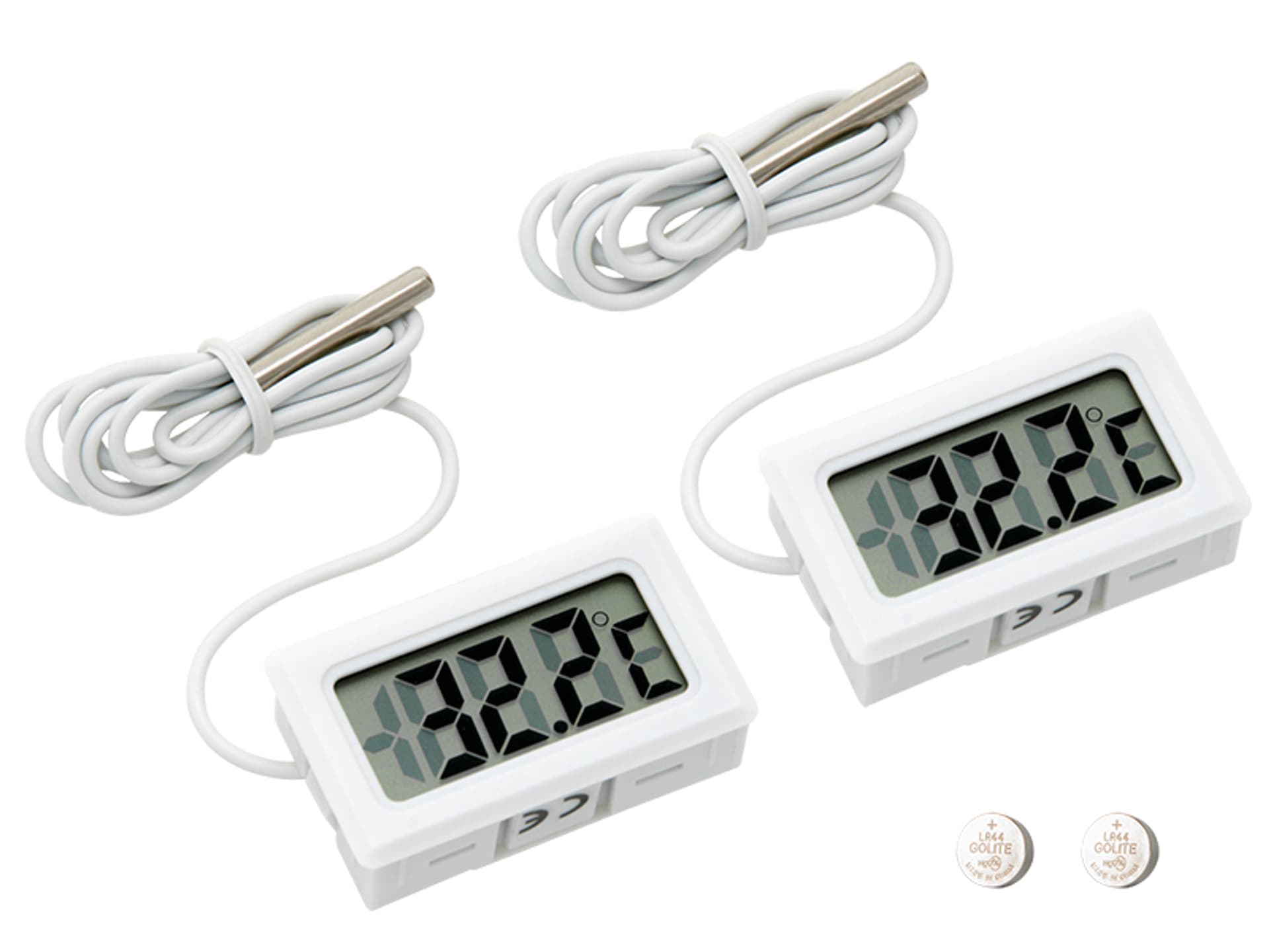 

50-327# Termometr panel.biały lcd -50do100c 2szt