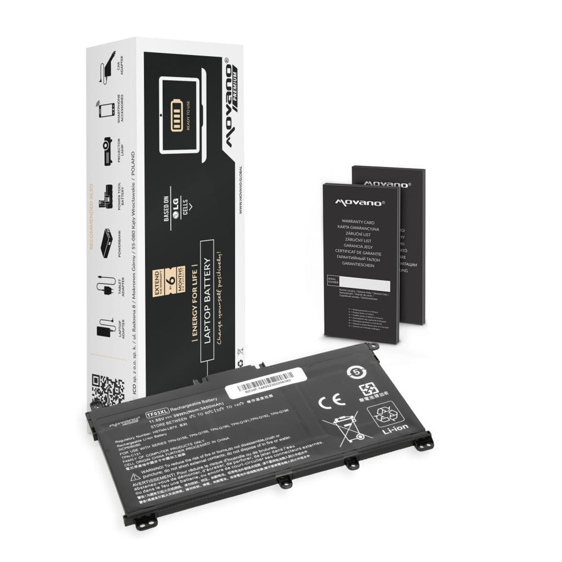 

Bateria Movano Premium do HP 14-BP, Pavilion 14 15