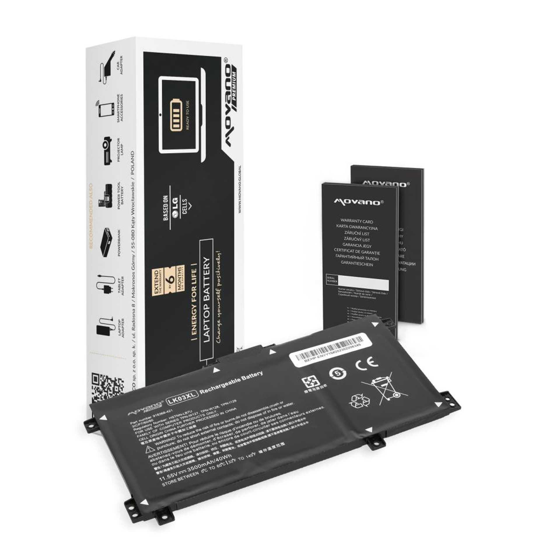 

Bateria Movano Premium do HP Envy 17, x360 15
