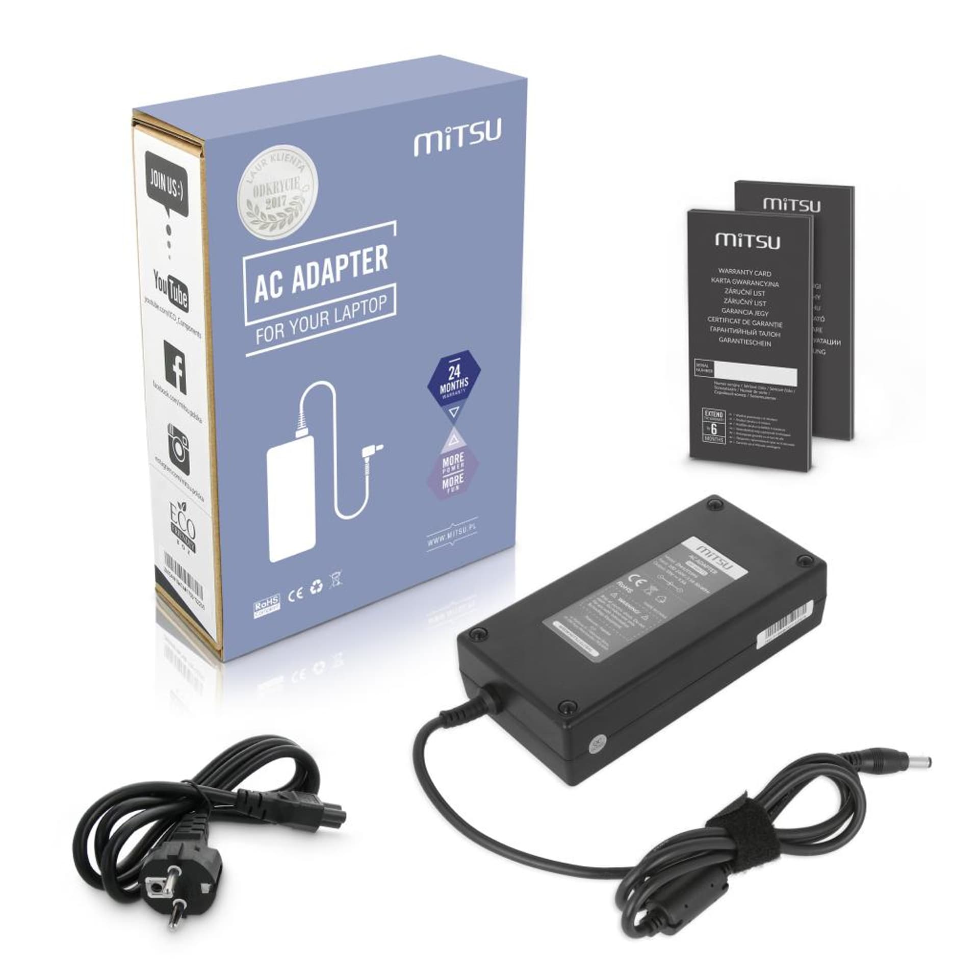 

Zasilacz Mitsu 19v 9.5a (5.5x2.5) 180W do Asus, 5.5x2.5) 180w do asu