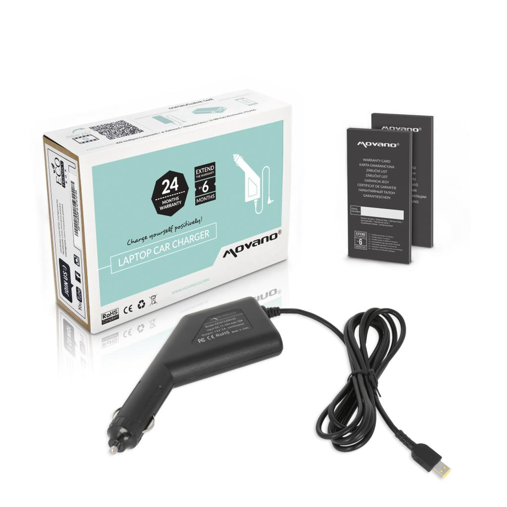 

Zasilacz samochodowy Movano 12v 3a (prostokątny 7.5x2.9) 36W do Tablet Lenovo ThinkPad helix 2