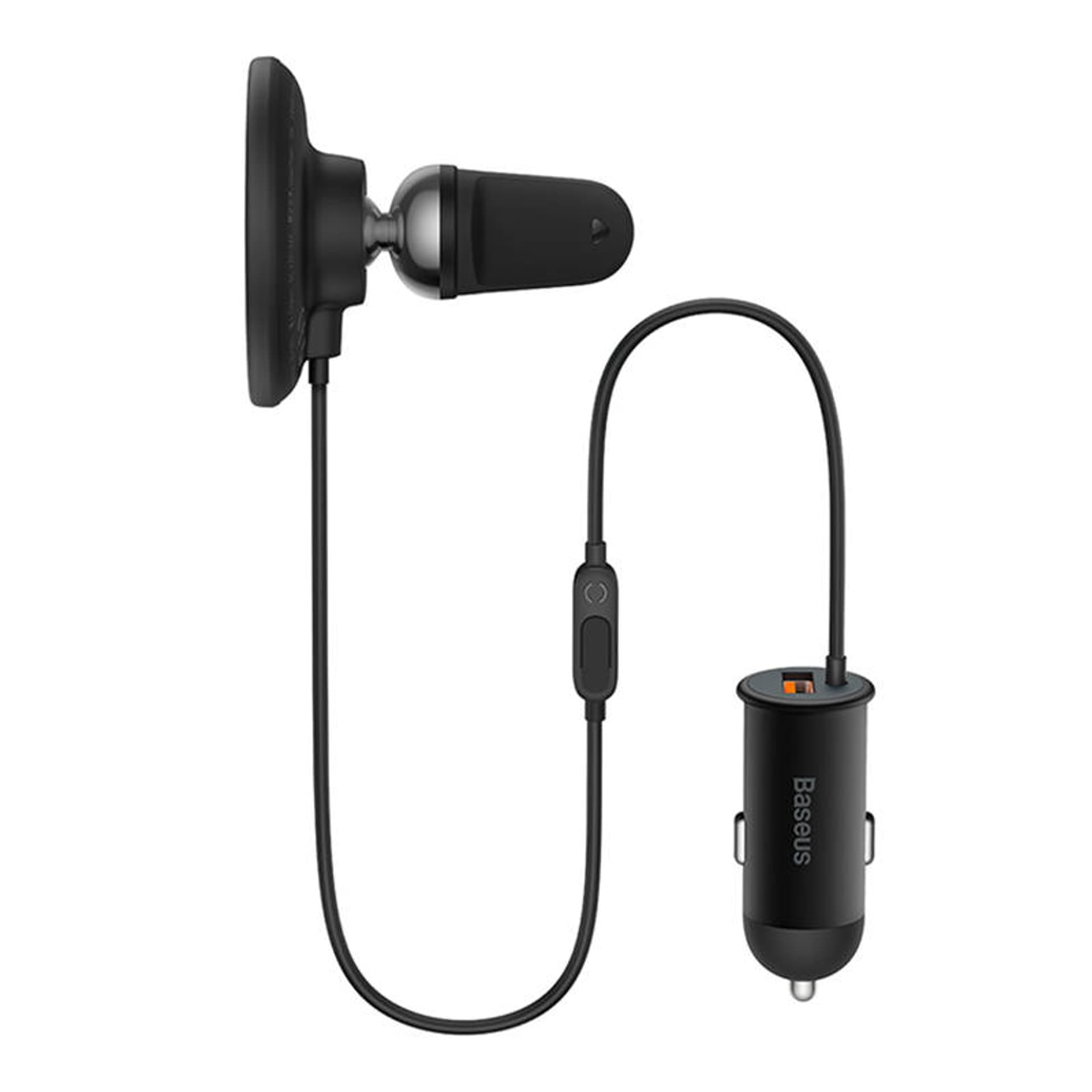 

Magnetyczny uchwyt samochodowy Baseus CW01 do kratki z ładowarką USB, 15W + 25W (czarny)
