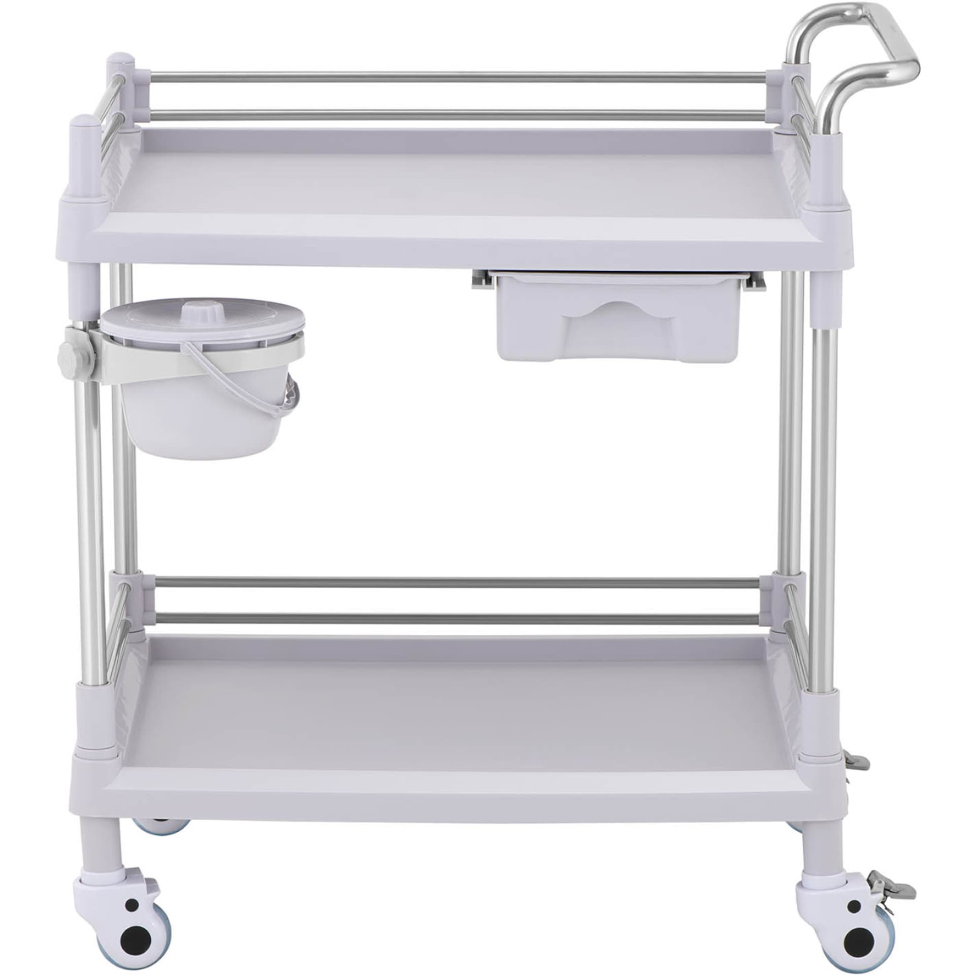 

Wózek laboratoryjny zabiegowy kosmetyczny 2 półki 1 szuflada 82 x 52 x 91 cm 20 kg