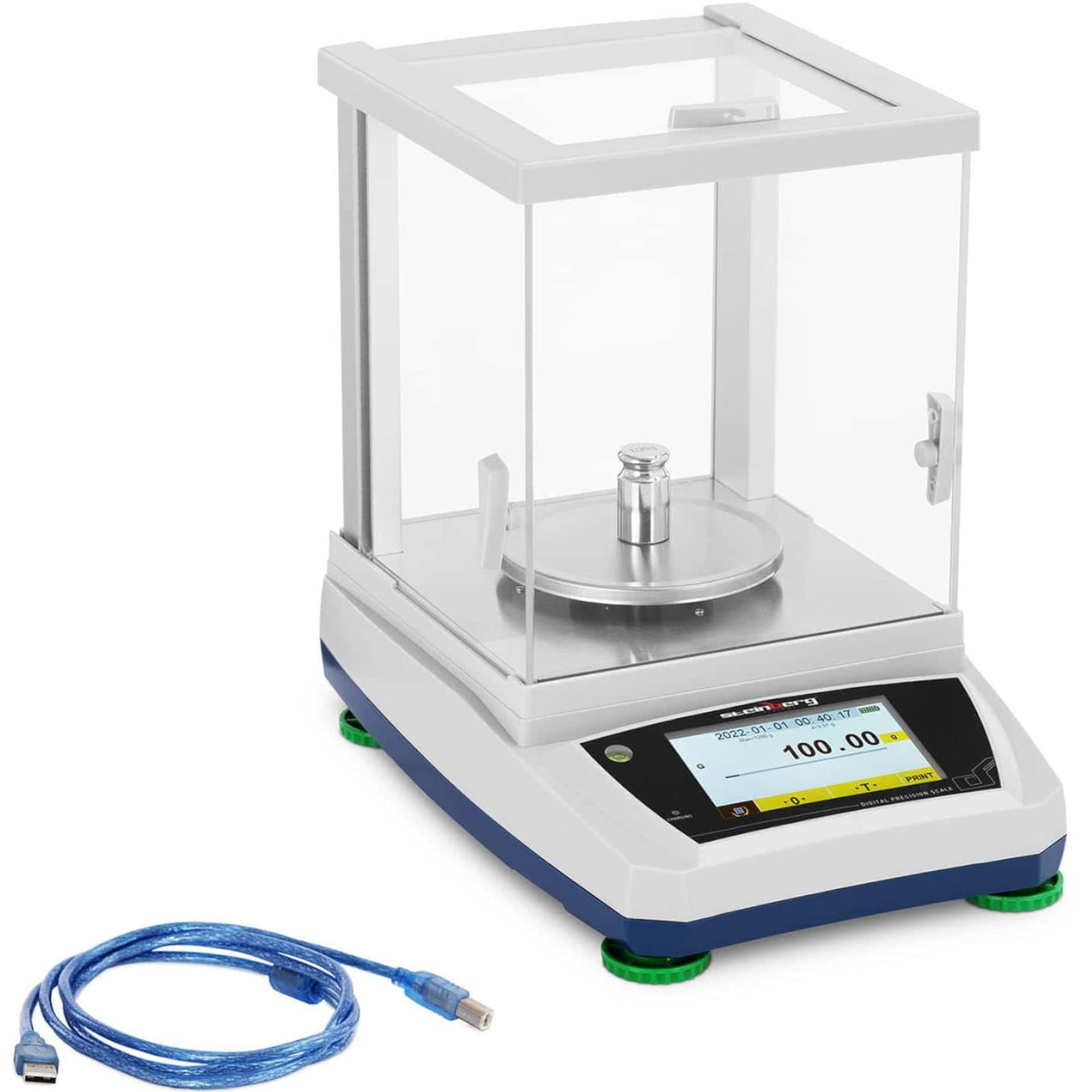 

Waga laboratoryjna analityczna ze szklaną osłoną panelem dotykowym LCD 1200 g / 0.01 g
