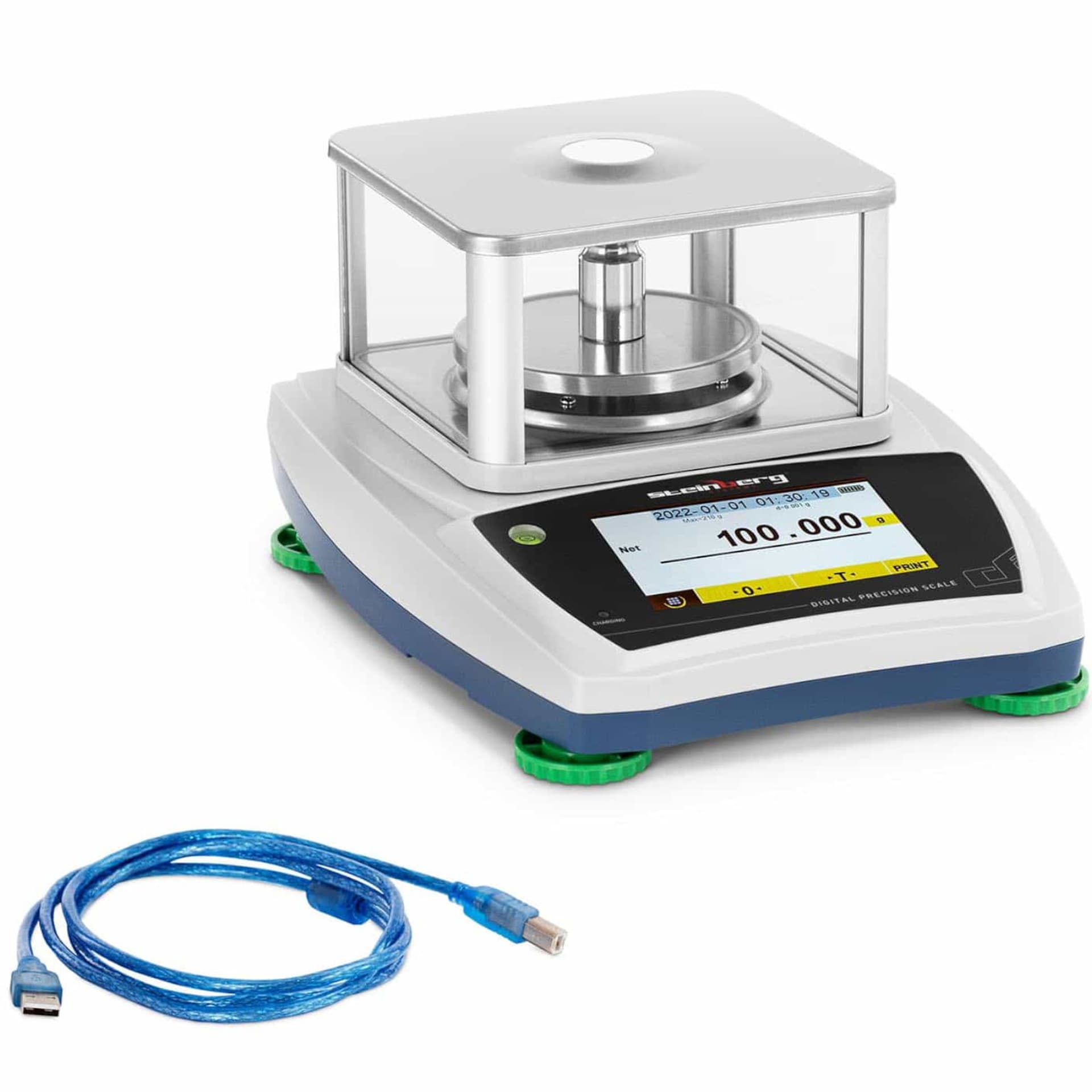 

Waga laboratoryjna analityczna ze szklaną osłoną panelem dotykowym LCD 200 g / 0.001 g