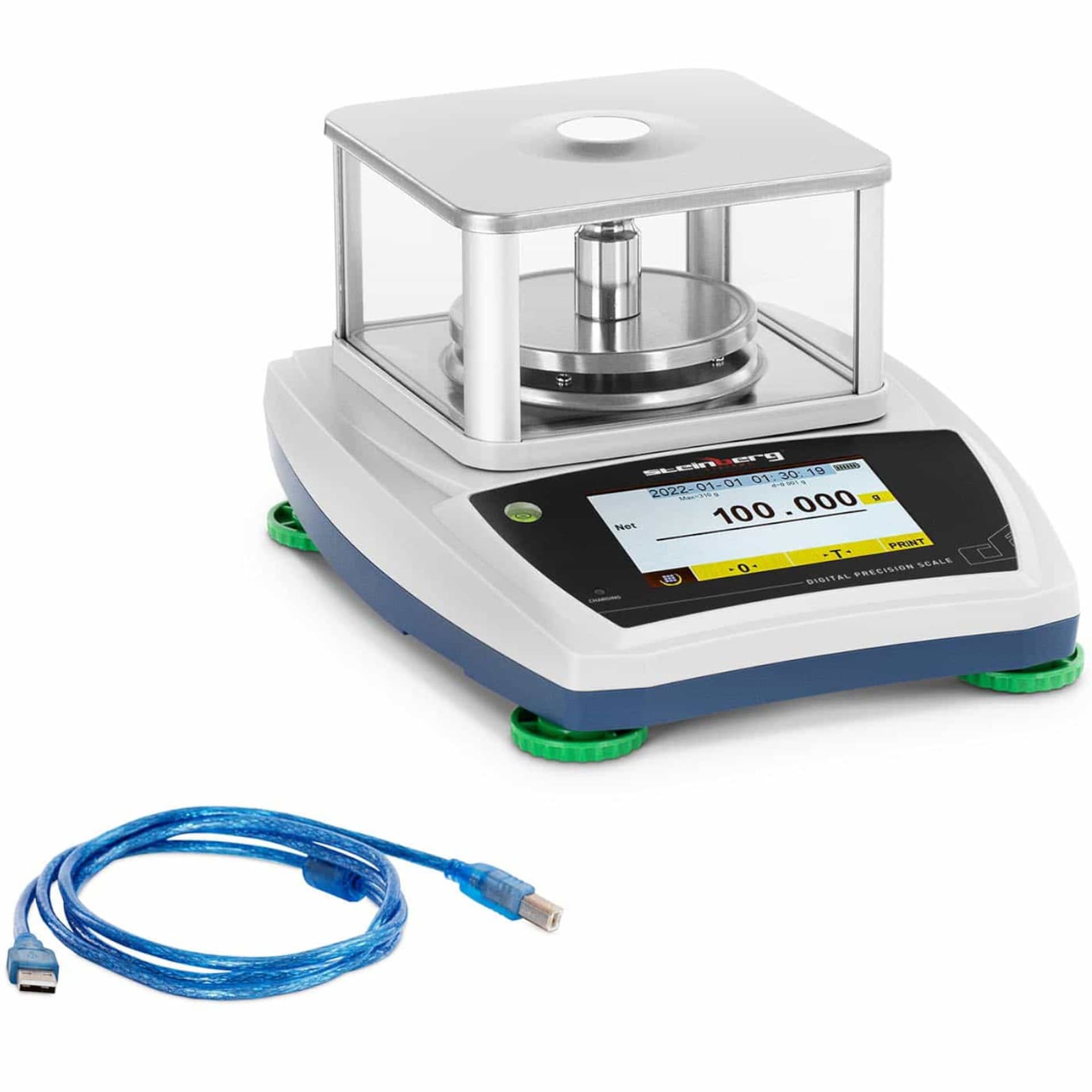 

Waga laboratoryjna analityczna ze szklaną osłoną panelem dotykowym LCD 300 g / 0.001 g