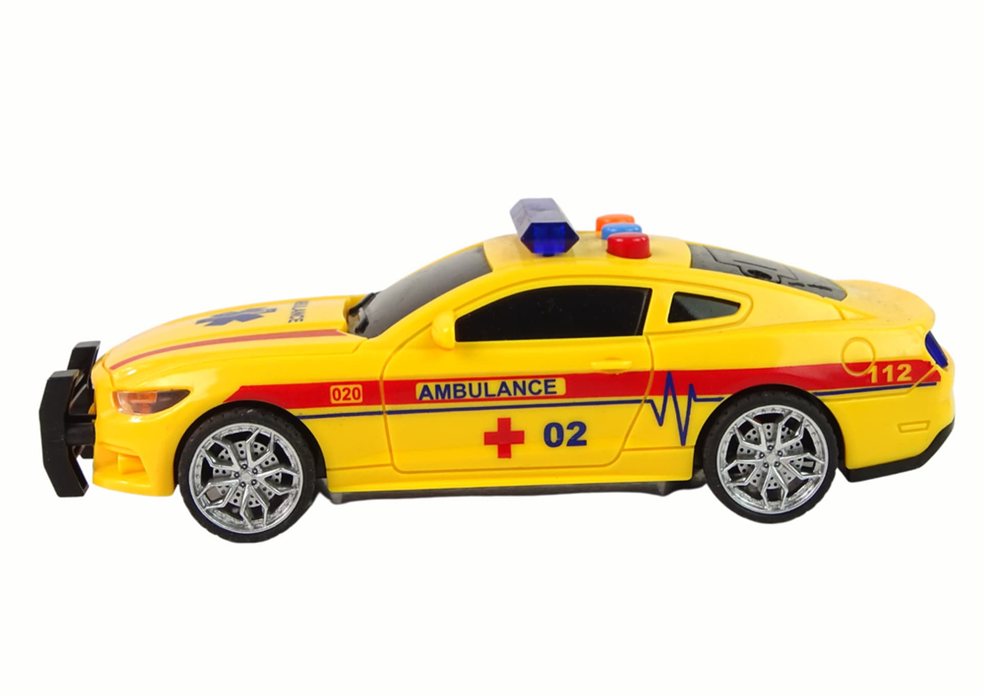

Sportowe Auto Ambulans Światła Dźwięk Żółty Napęd