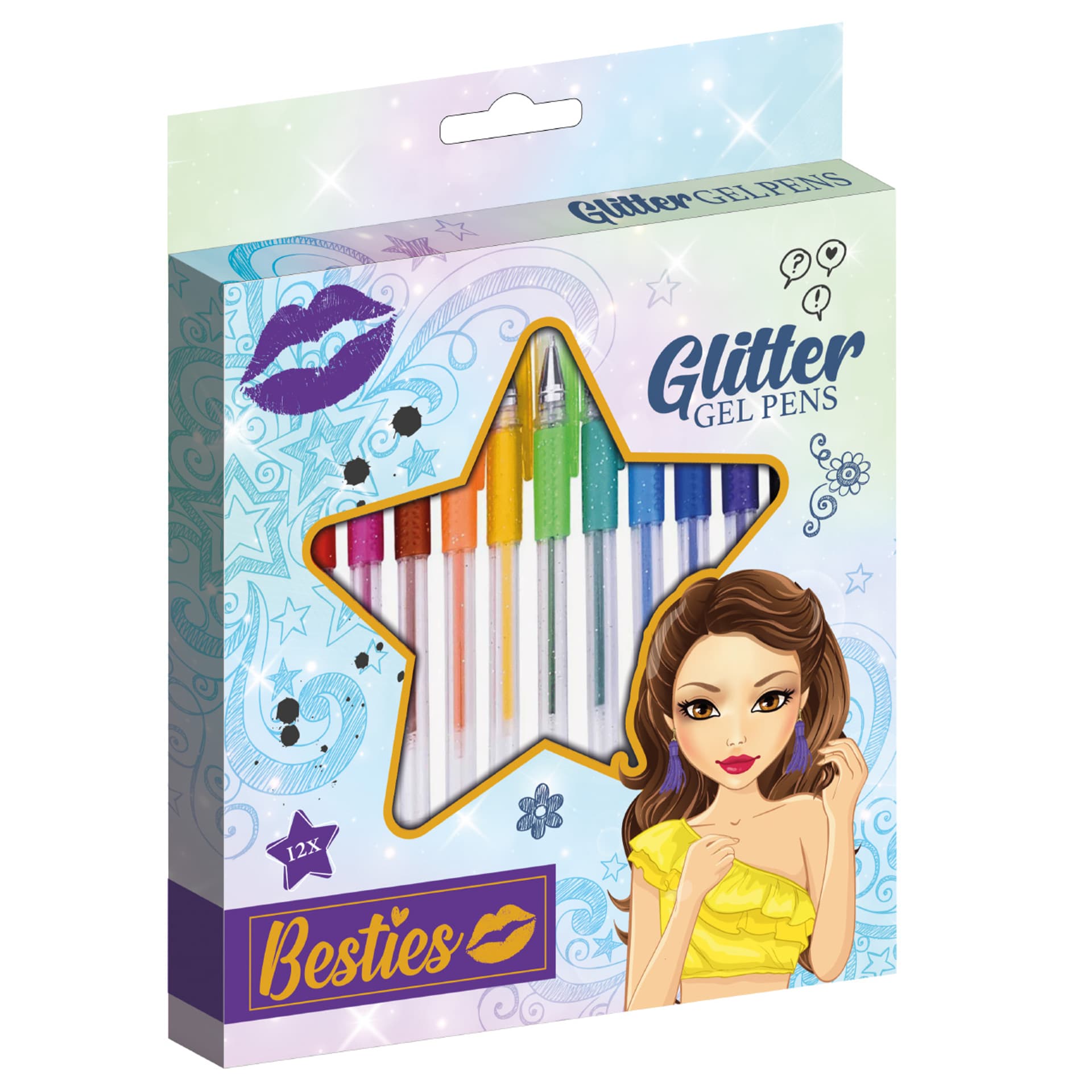 

12 długopisów żelowych Glitter w CDU