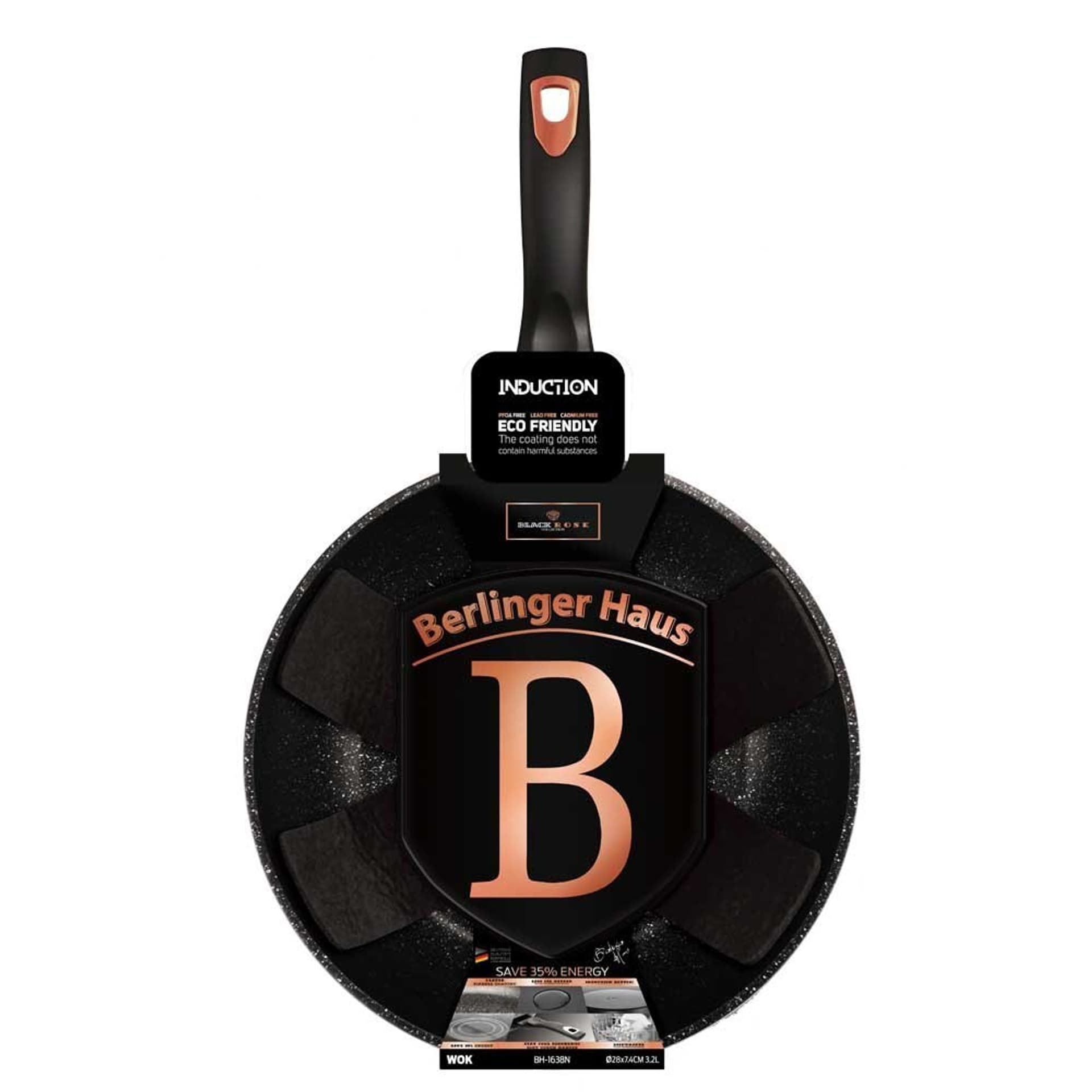 

PATELNIA GRANITOWA WOK 28cm BERLINGER HAUS BLACK ROSE BH-1638