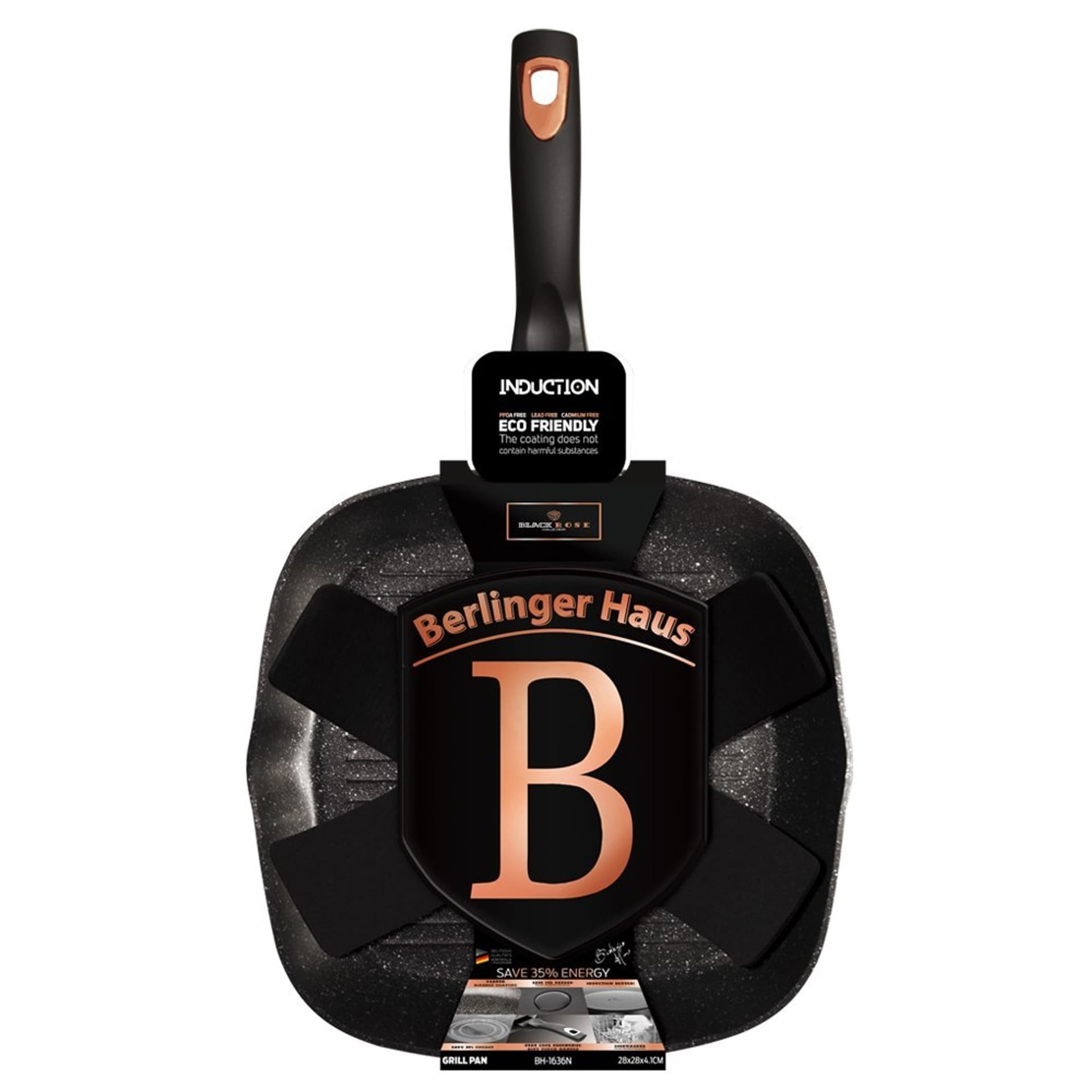 

PATELNIA GRILLOWA GRANITOWA 28cm BERLINGER HAUS BLACK ROSE BH-1636