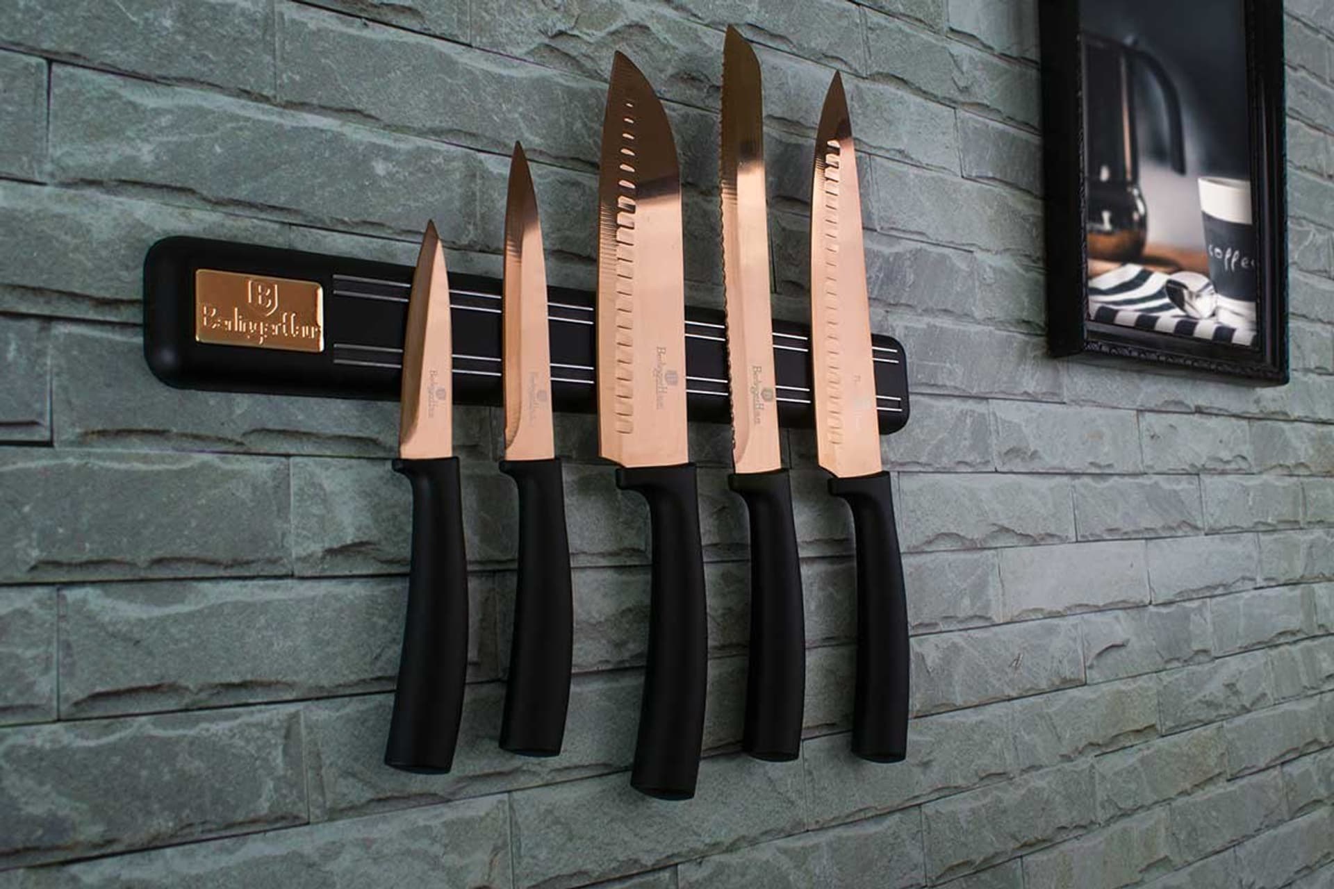 

ZESTAW 5 NOŻY KUCHENNYCH Z LISTWĄ BERLINGER HAUS BH-2614 ROSE GOLD