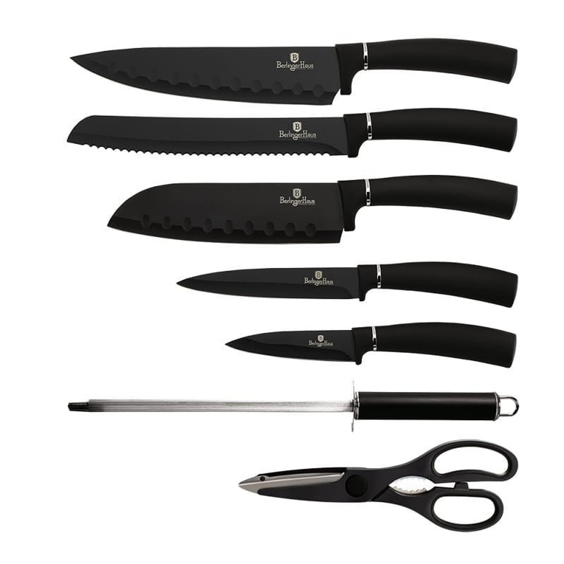 

ZESTAW NOŻY BERLINGER HAUS BH-2565 BLACK SILVER W STOJAKU