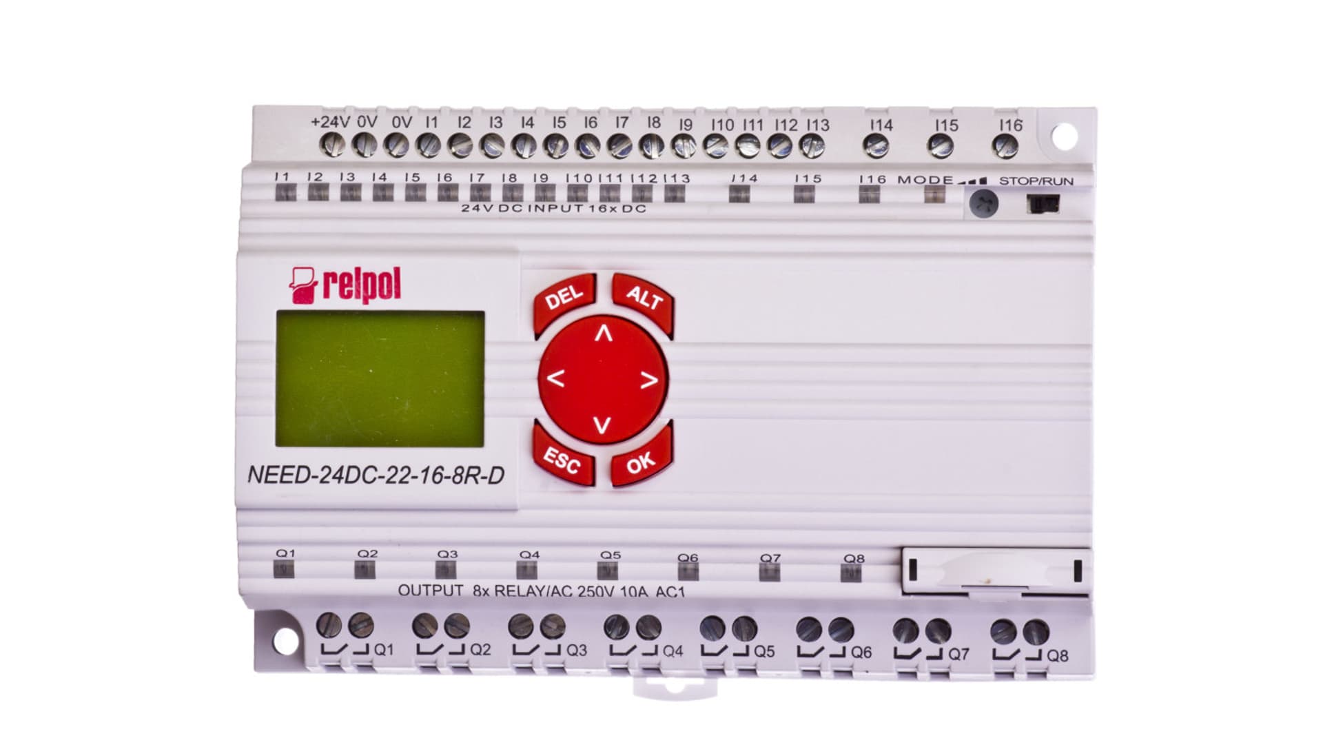 

Przekaźnik programowalny 24V DC 16we, 8wy z wyświetlaczem i klawiaturą NEED-24DC-22-16-8R-D 859362