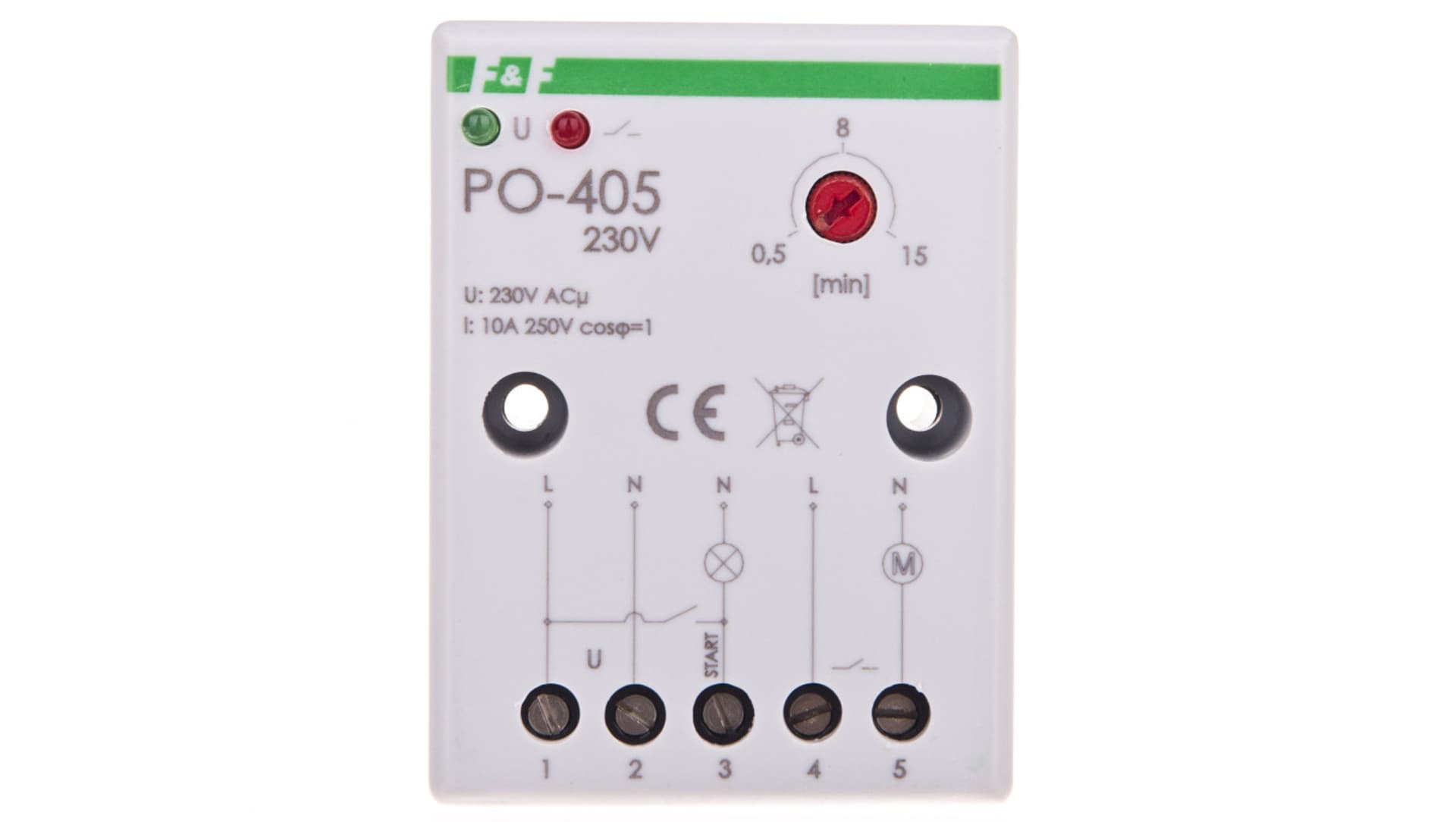 

Przekaźnik czasowy 1Z 10A 1-15min 230V AC opóźnione odpadanie PO-405 230V