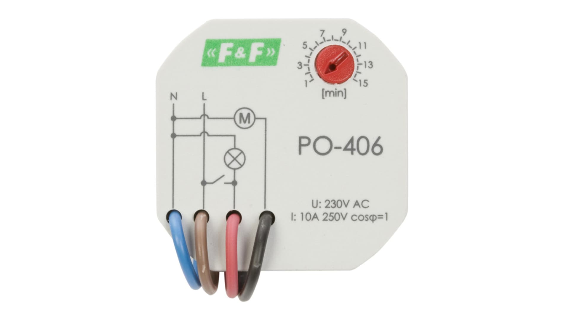 

Przekaźnik czasowy 1Z 10A 1-15min 230V AC opóźnione odpadanie PO-406